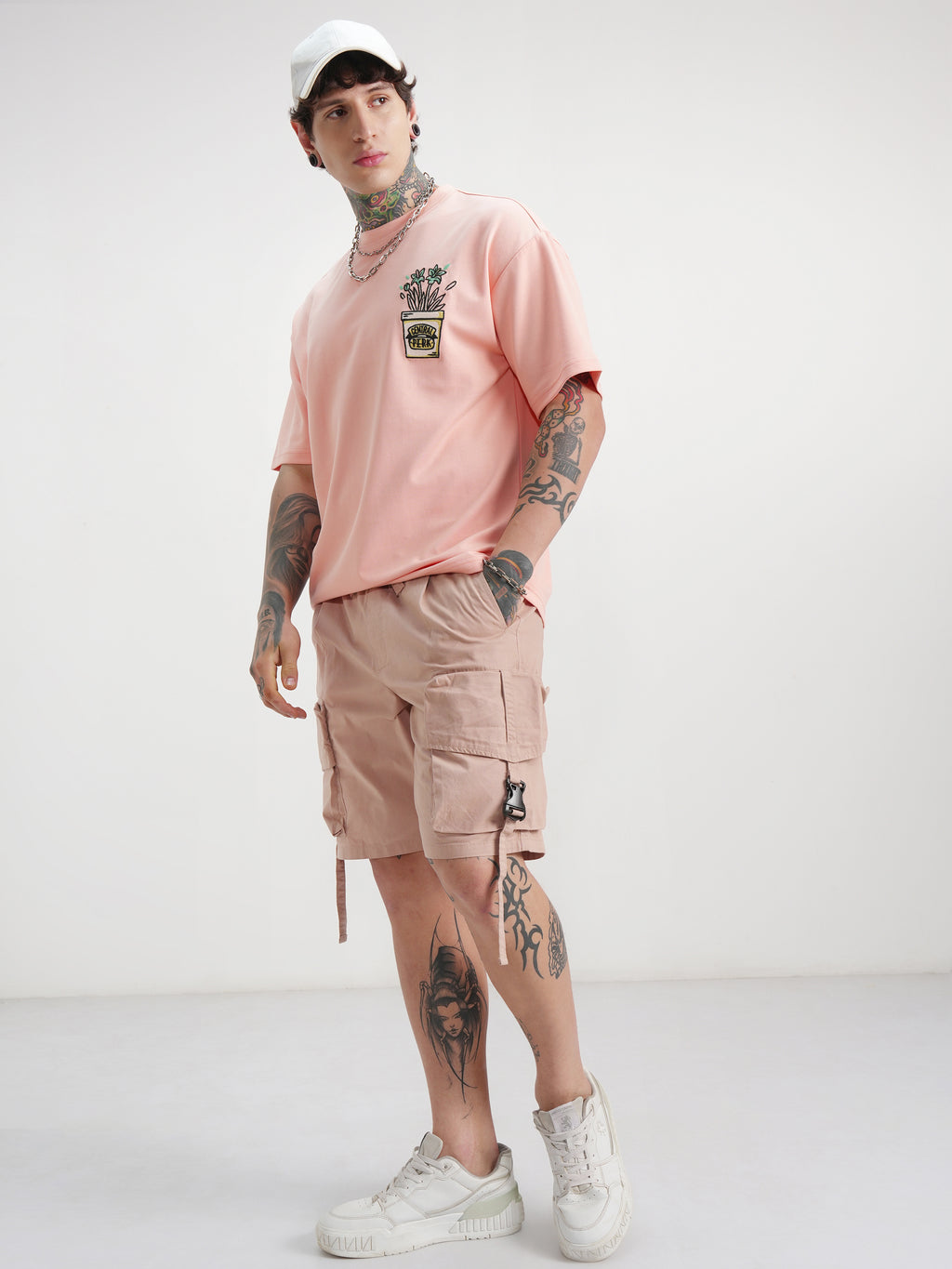 Highlander Men Rose Slim Fit Cargo Shorts - Rose - Image 2