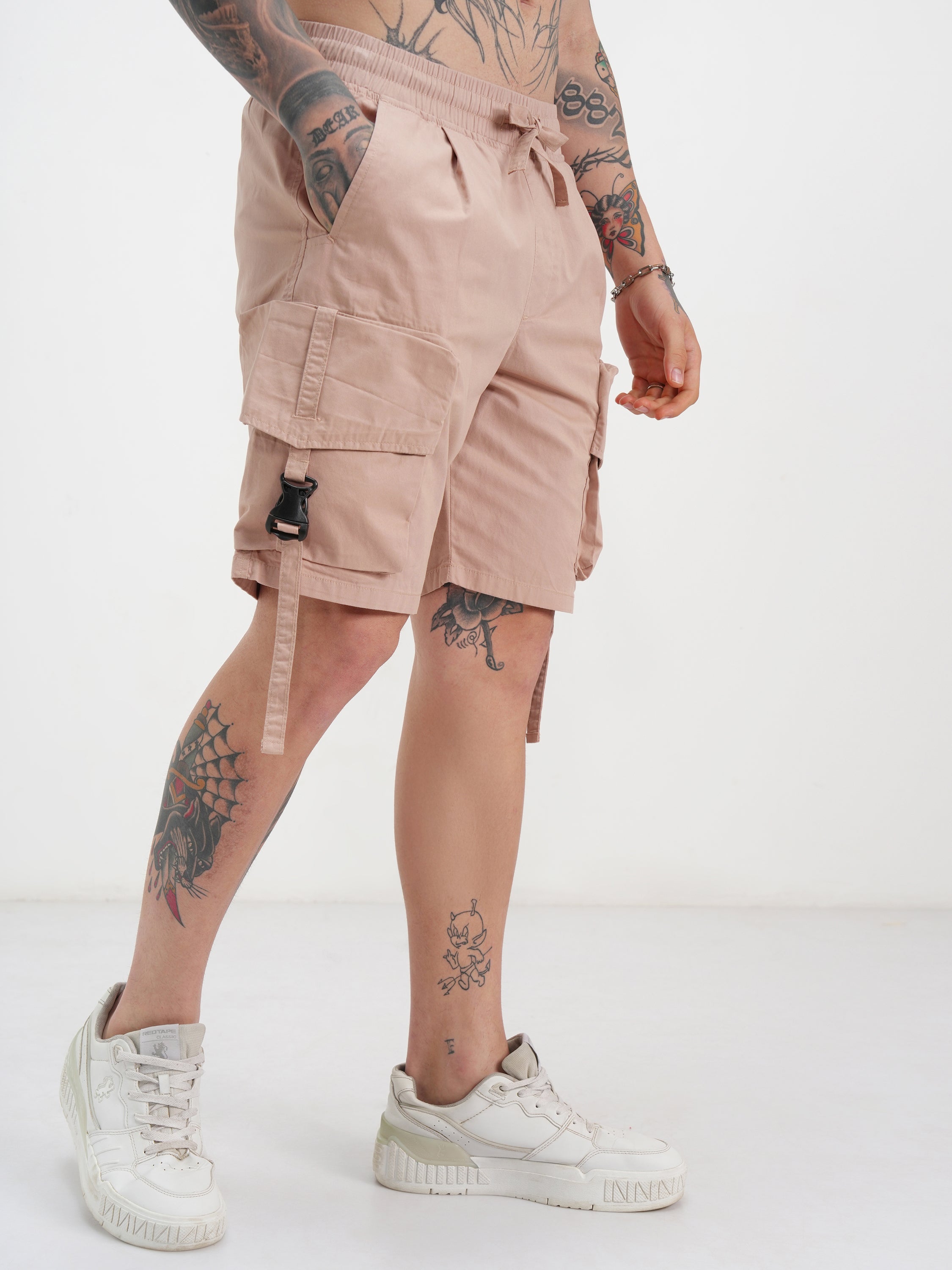 Highlander Men Rose Slim Fit Cargo Shorts - Rose - Image 6