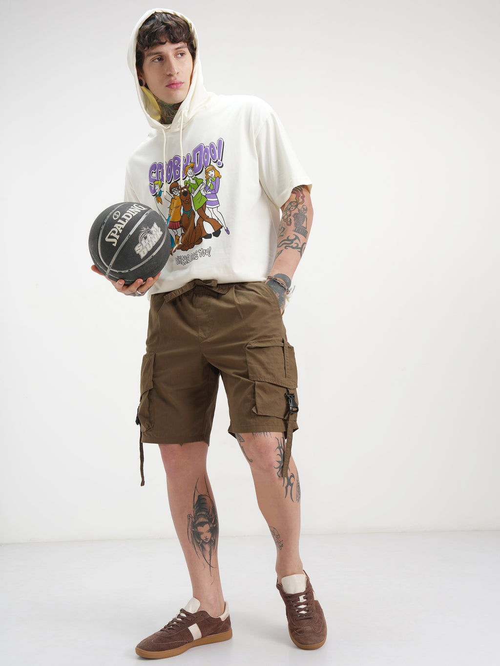 Highlander Men Brown Slim Fit Cargo Shorts - Brown - Image 2