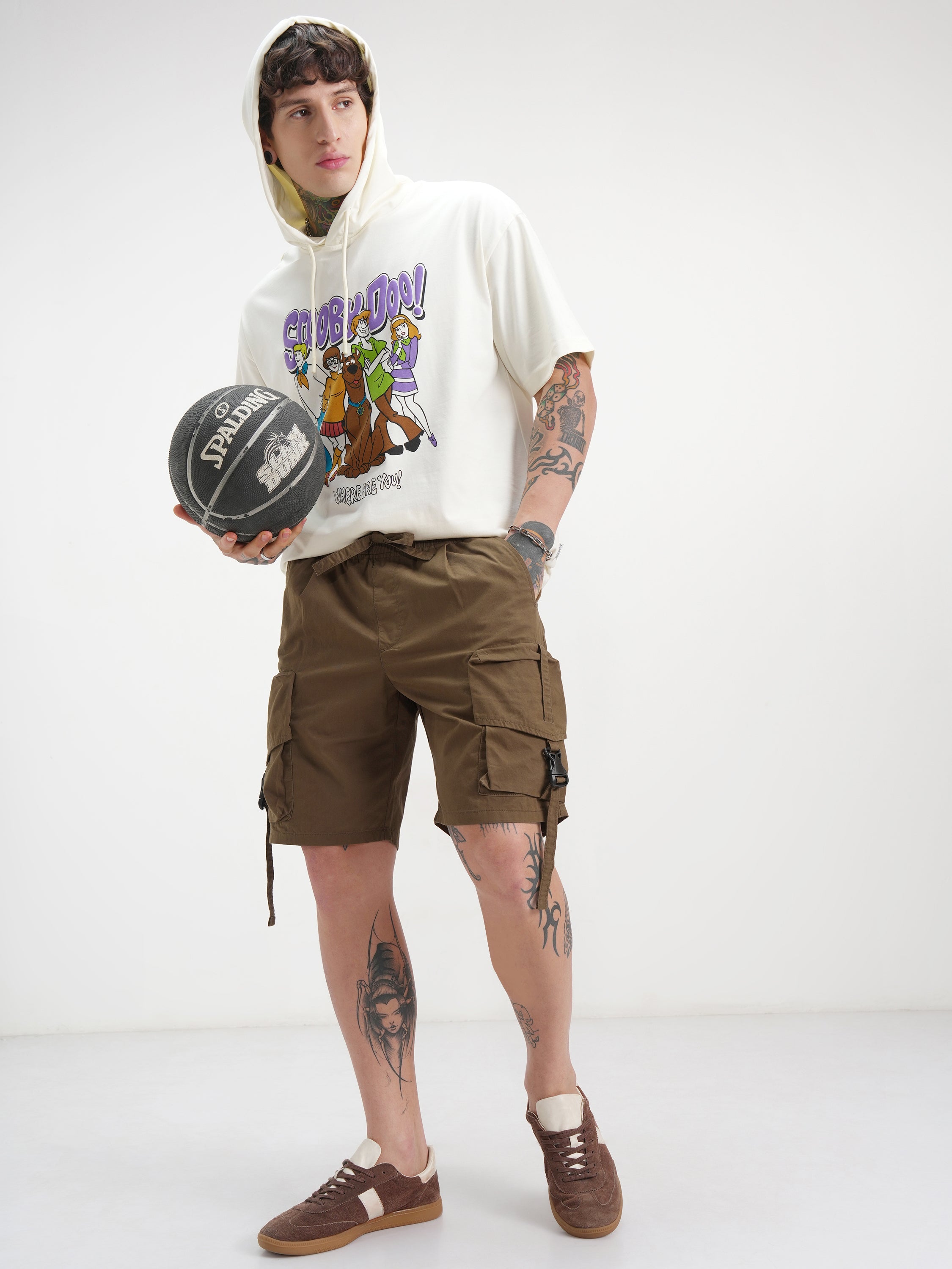 Highlander Men Brown Slim Fit Cargo Shorts - Brown - Image 2