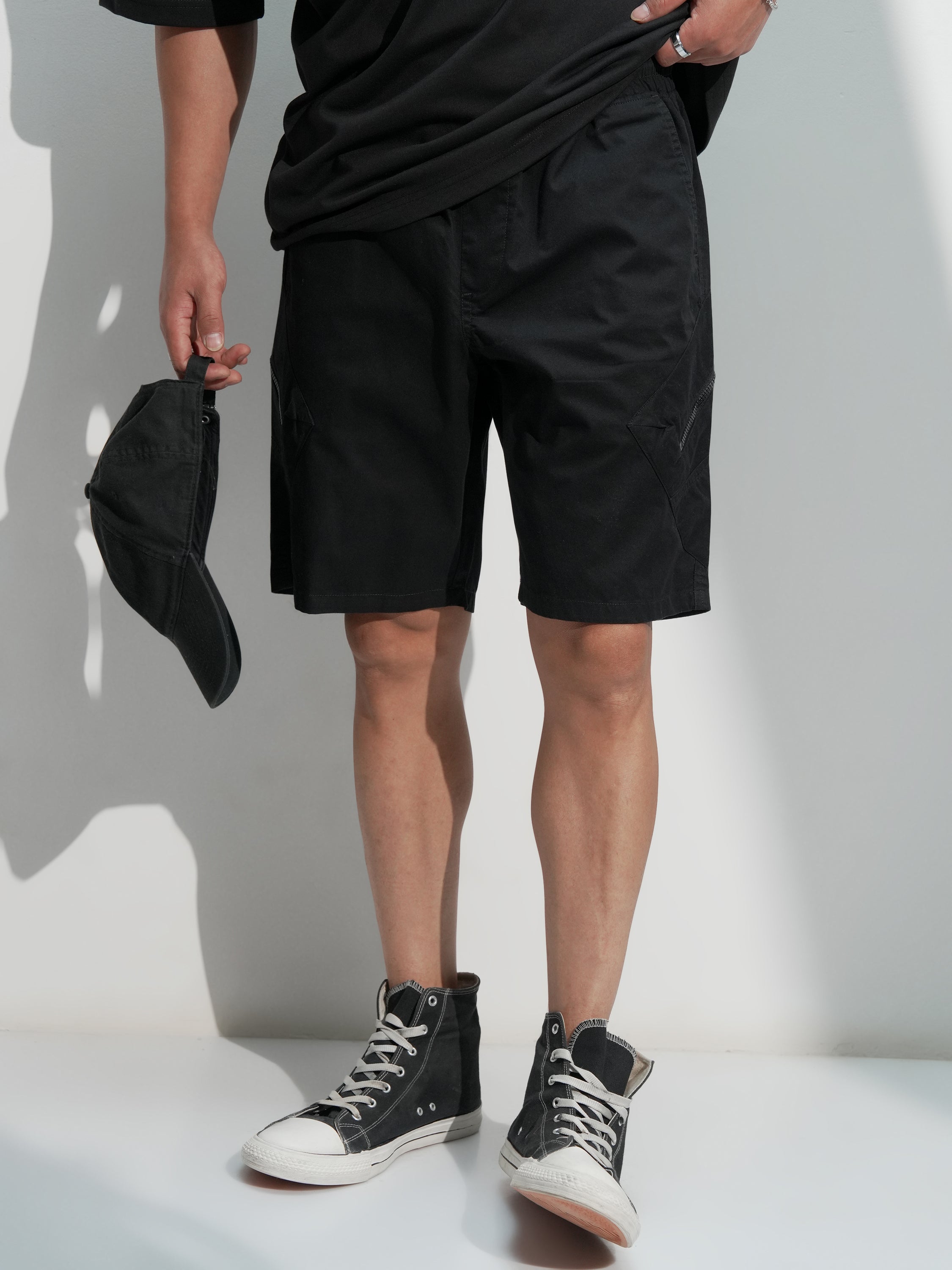 Highlander Men Black Regular Fit Shorts - Black - Image 1