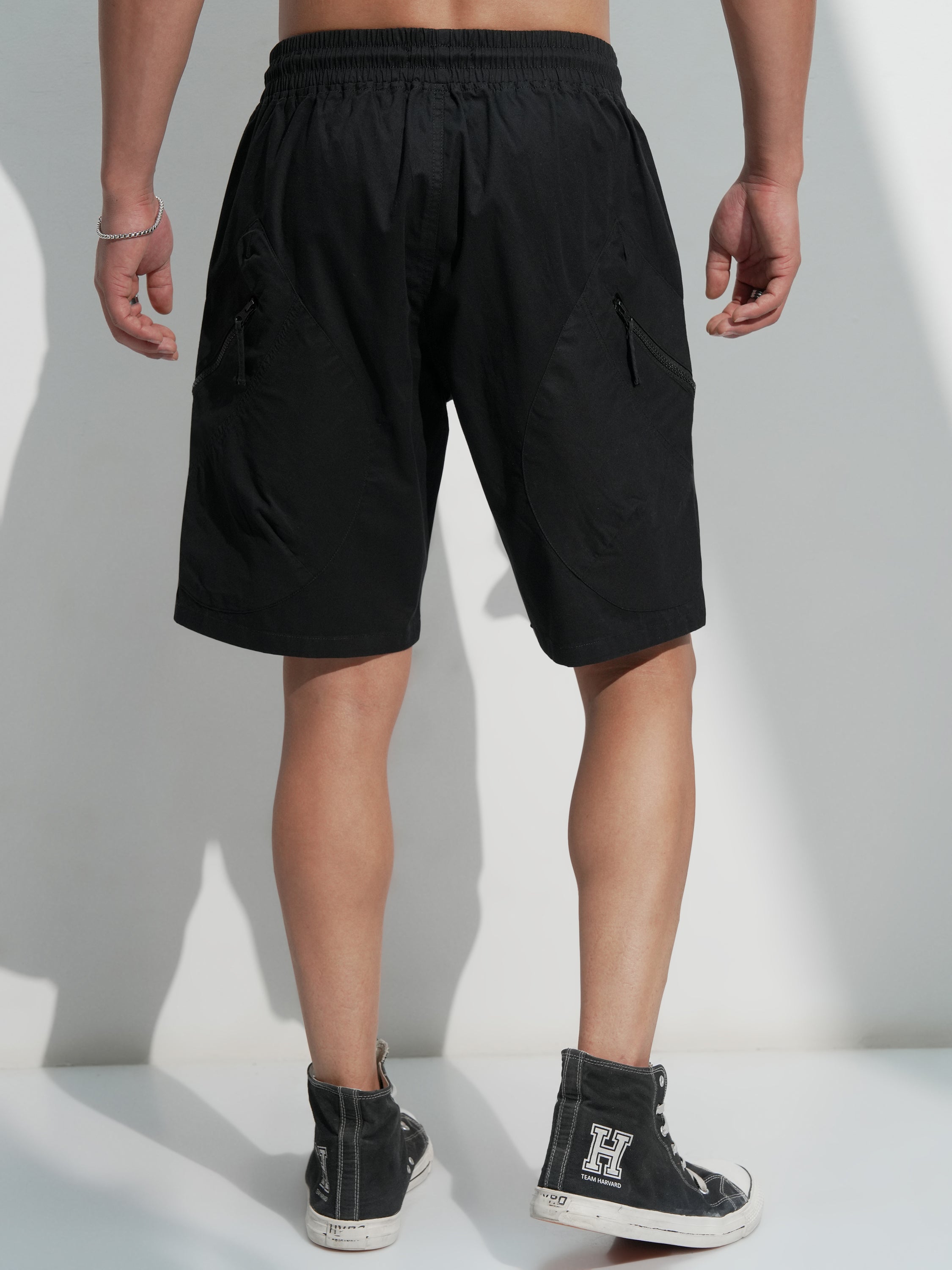 Highlander Men Black Regular Fit Shorts - Black - Image 3
