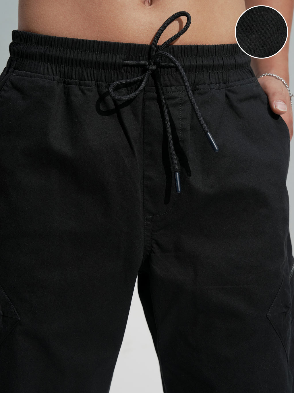 Highlander Men Black Regular Fit Shorts - Black - Image 5