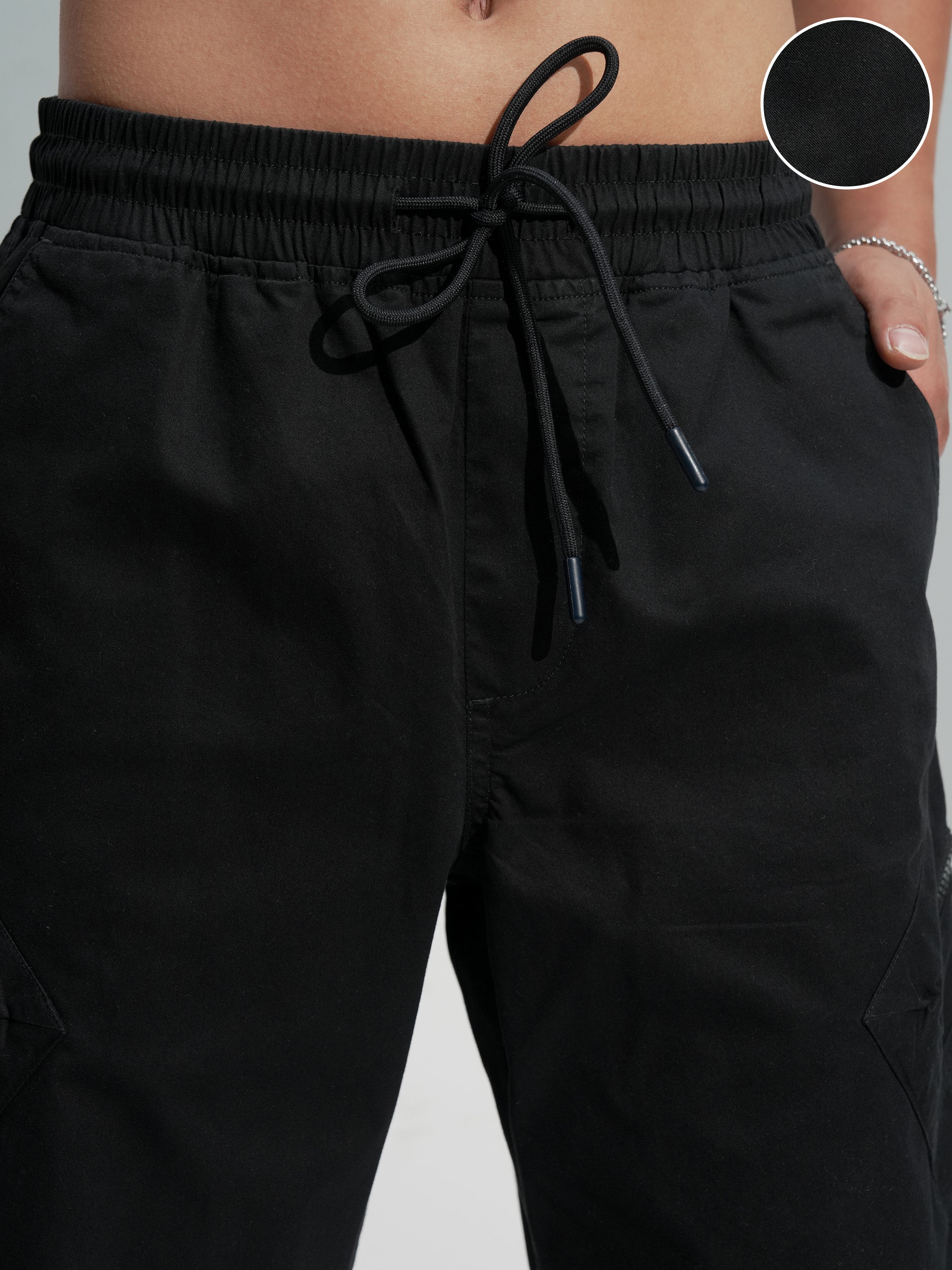 Highlander Men Black Regular Fit Shorts - Black - Image 5