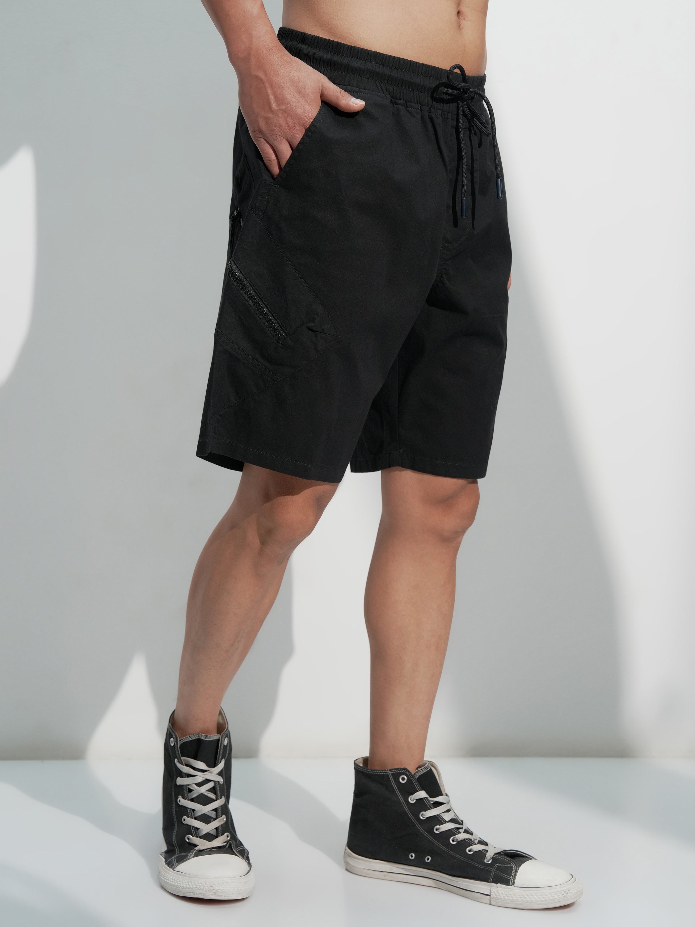 Highlander Men Black Regular Fit Shorts - Black - Image 6