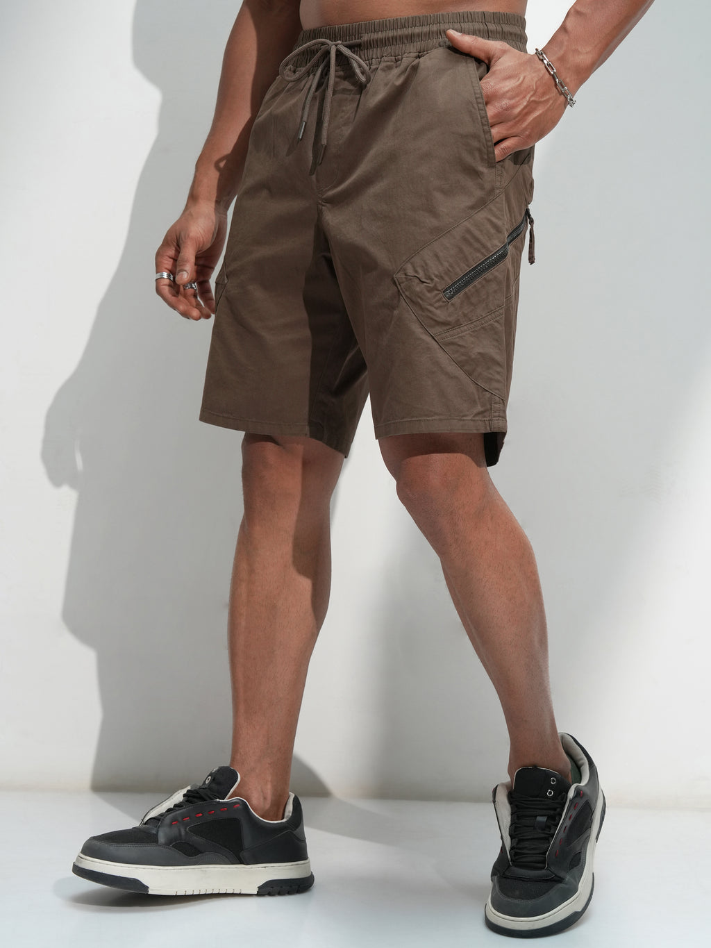 Highlander Men Coffee Brown Regular Fit Shorts - Coffee Brown - Image 4