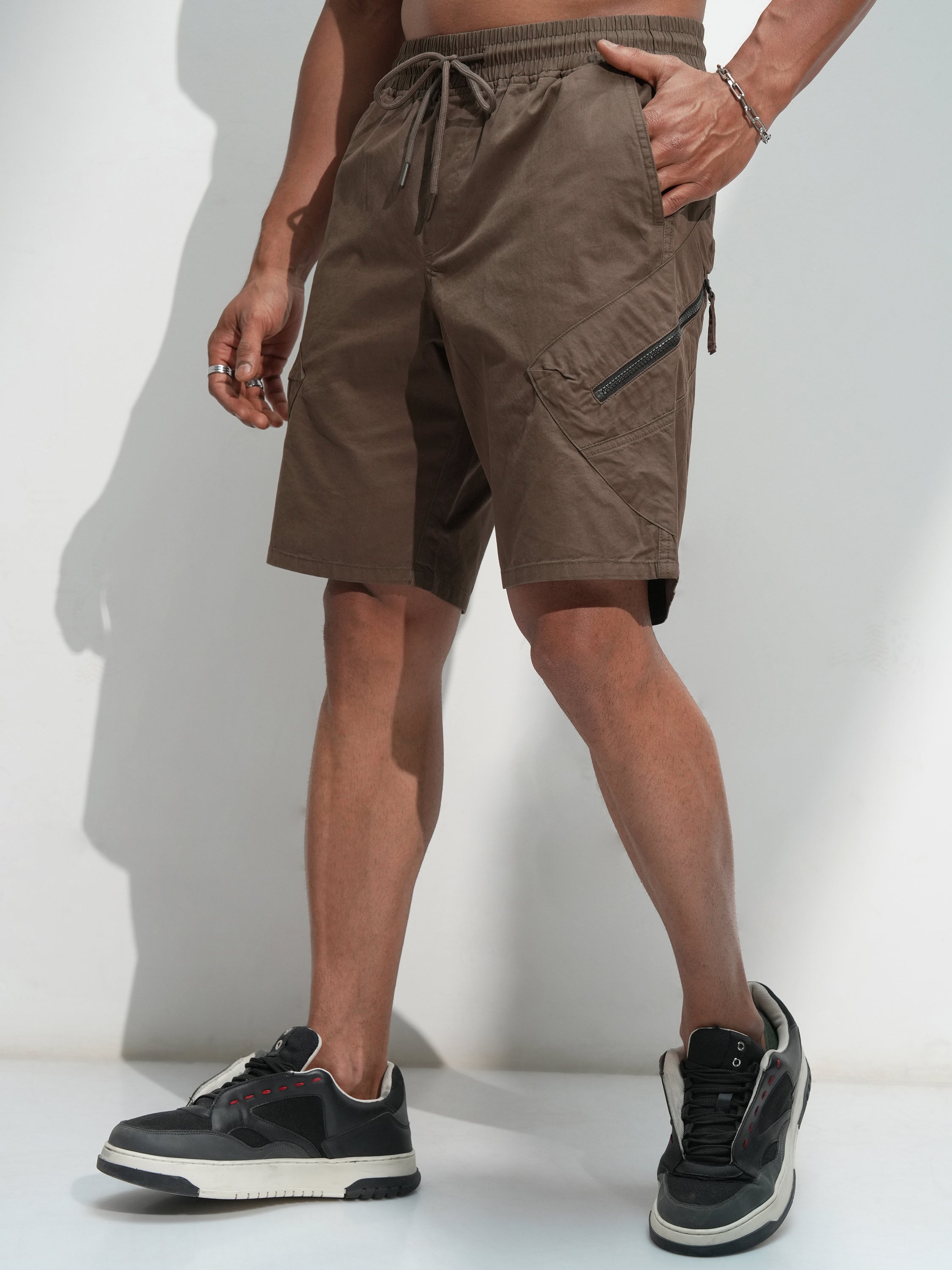Highlander Men Coffee Brown Regular Fit Shorts - Coffee Brown - Image 4