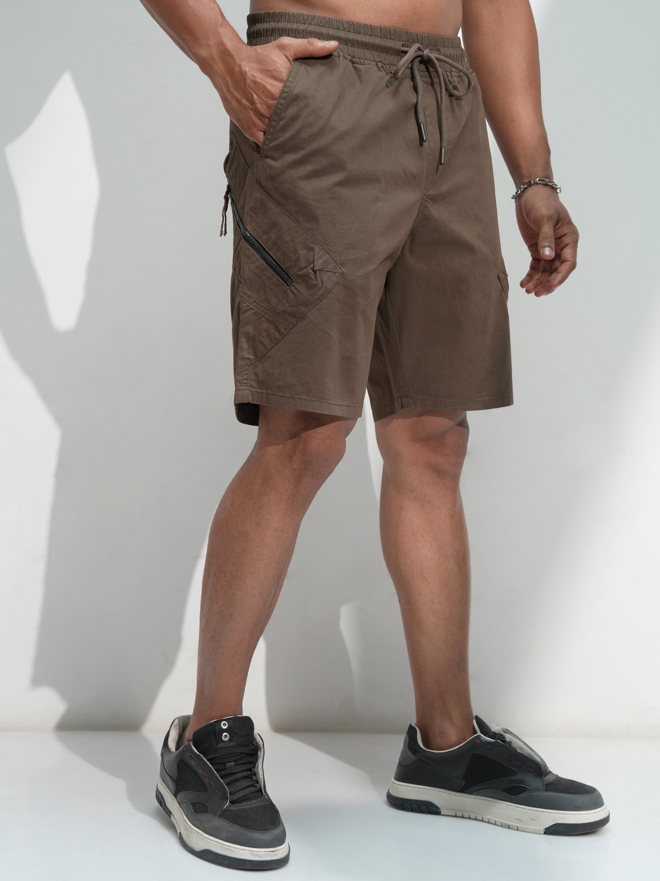 Highlander Men Coffee Brown Regular Fit Shorts - Coffee Brown - Image 6