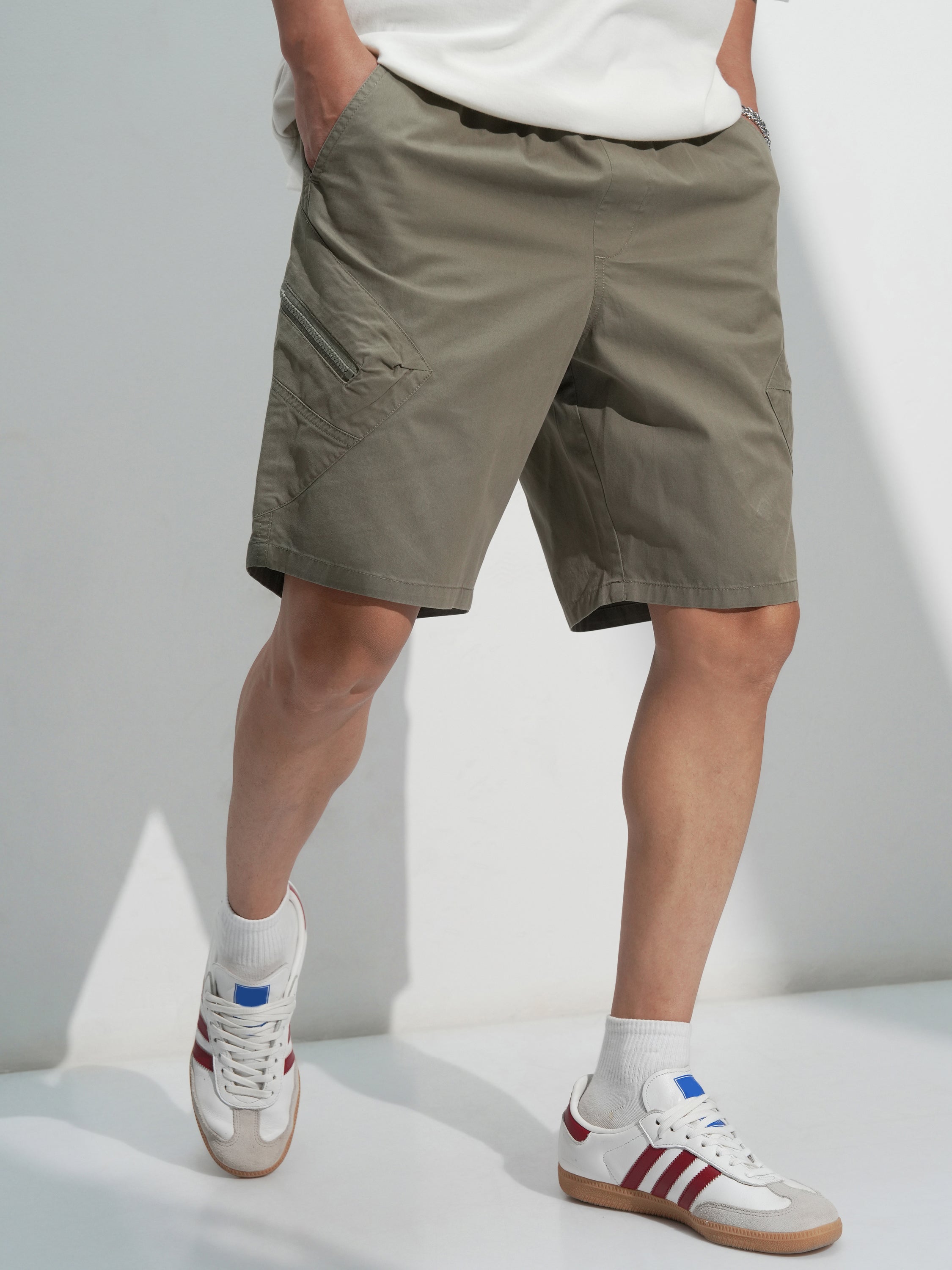 Highlander Men Khaki Regular Fit Shorts - Khaki - Image 1
