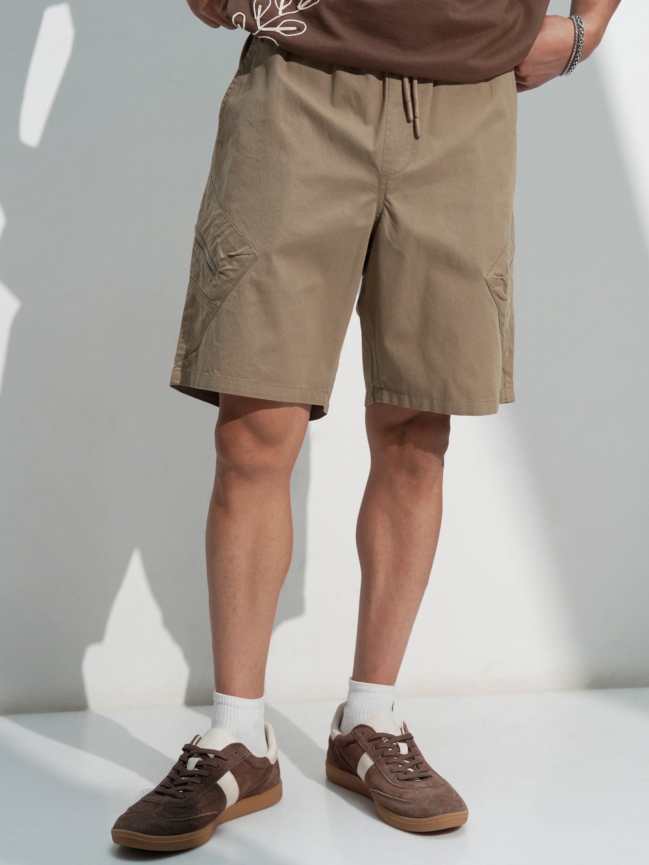 Highlander Men Grey Regular Fit Shorts - Grey - Image 1
