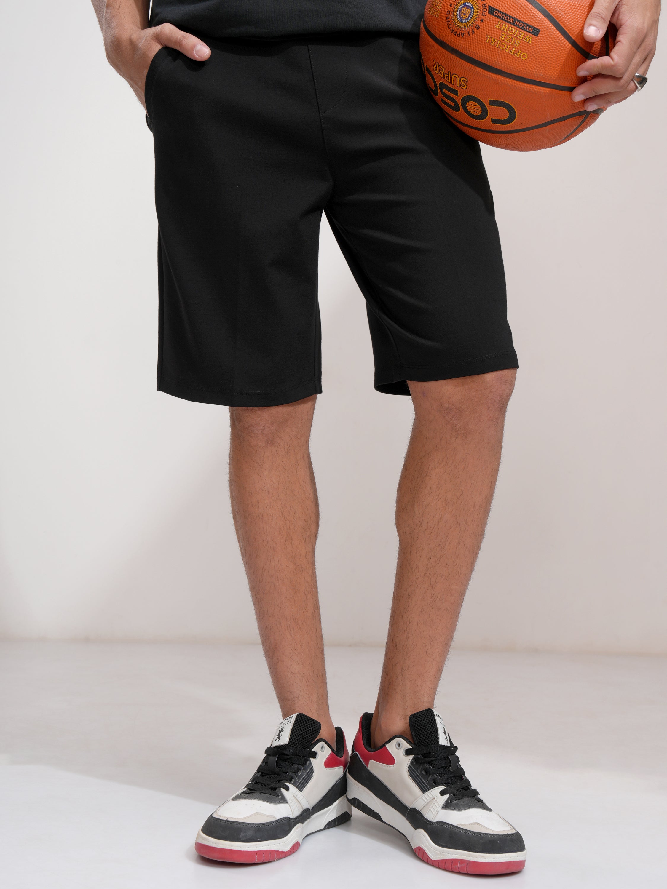 Highlander Men Black Regular Fit Shorts - Black - Image 1