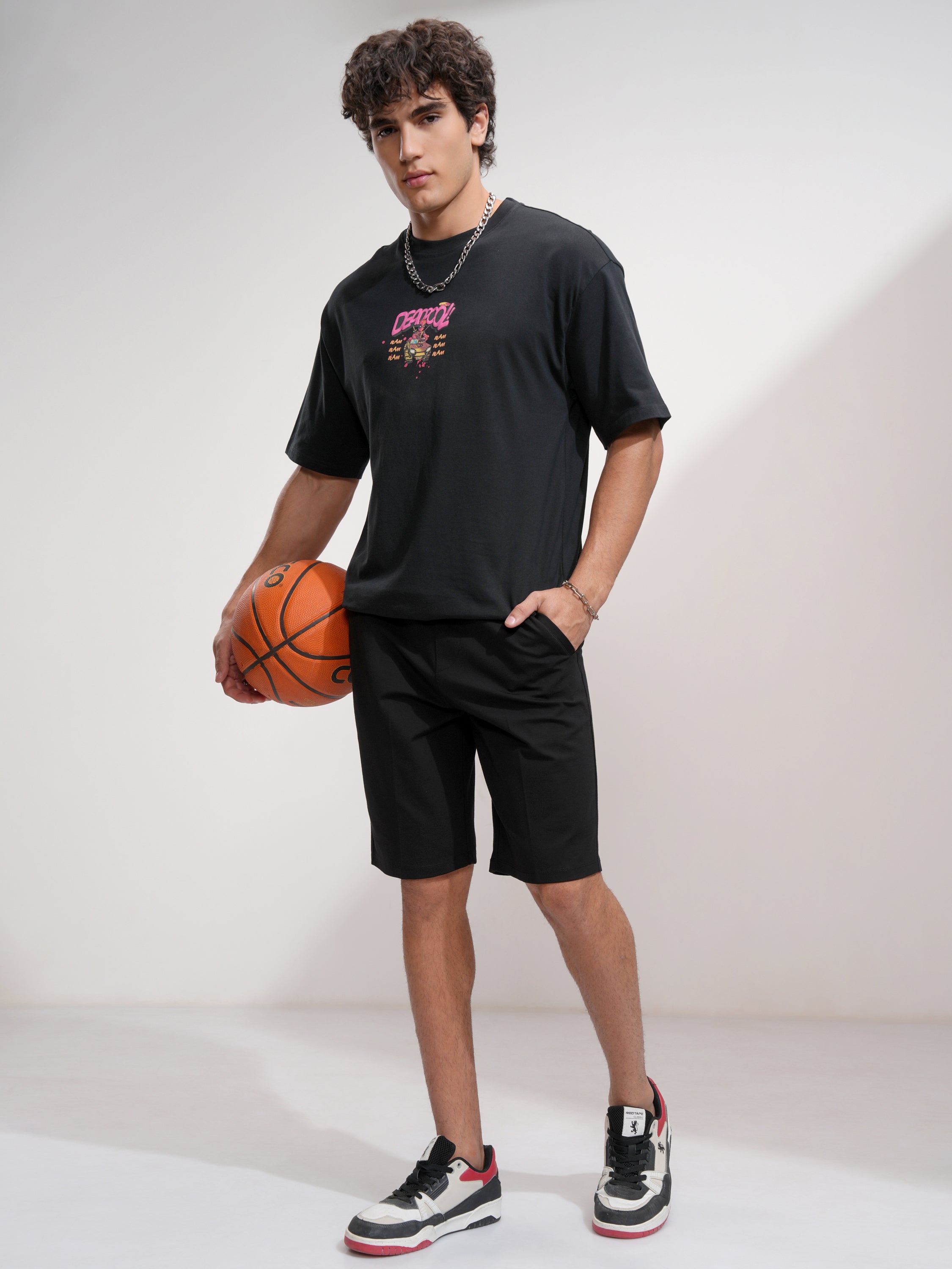 Highlander Men Black Regular Fit Shorts - Black - Image 2