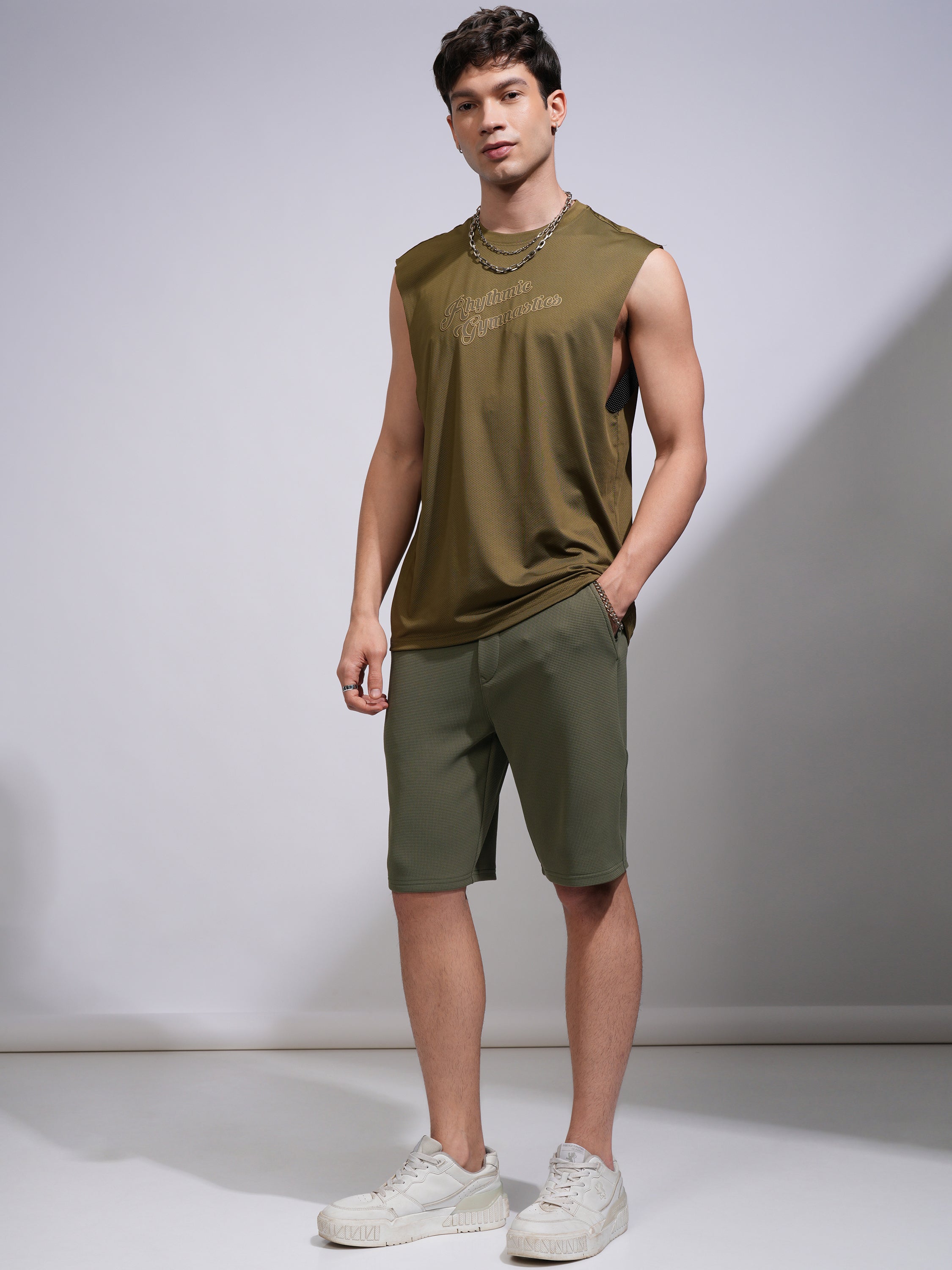 Highlander Men Olive Regular Fit Shorts - Olive - Image 2