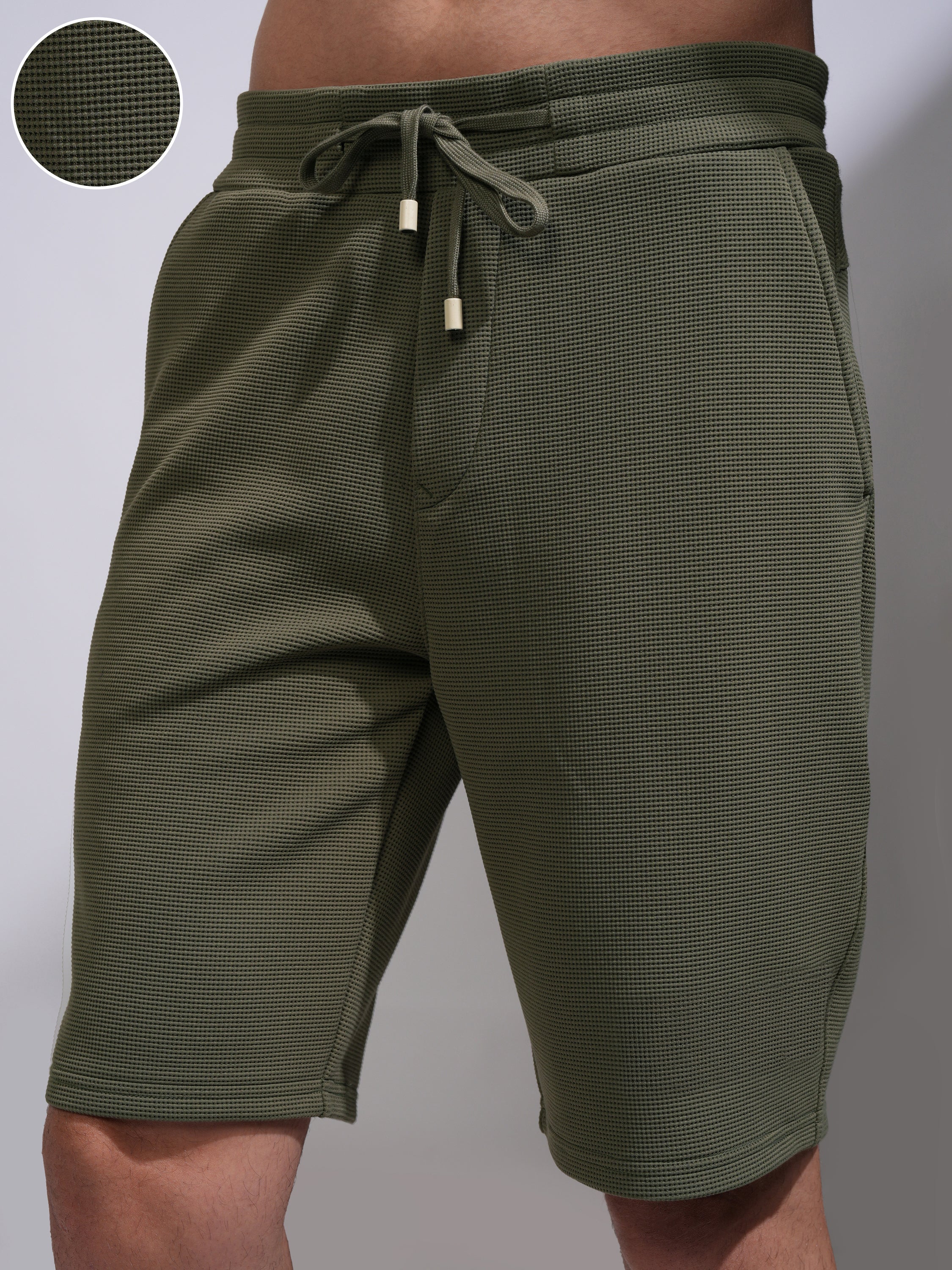 Highlander Men Olive Regular Fit Shorts - Olive - Image 5