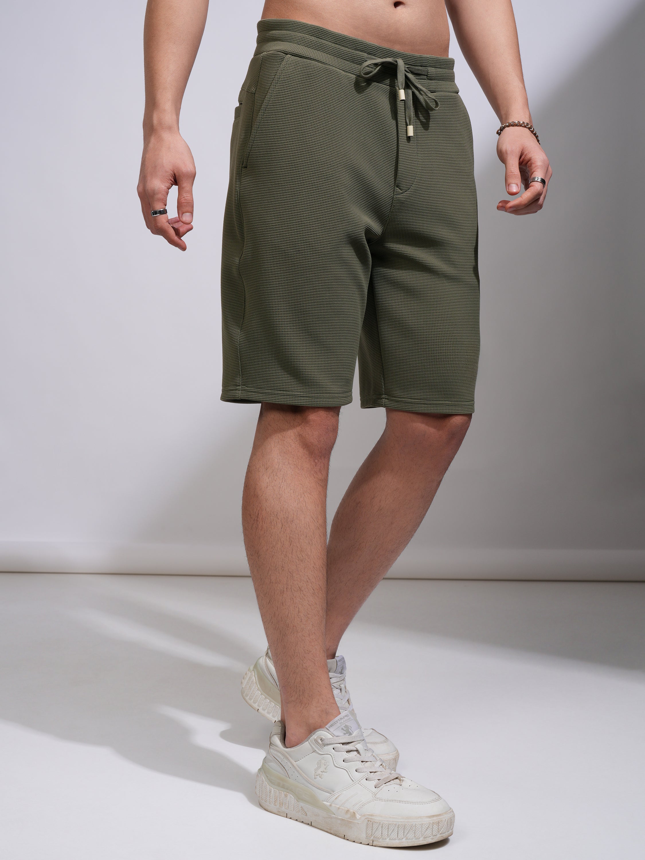 Highlander Men Olive Regular Fit Shorts - Olive - Image 6