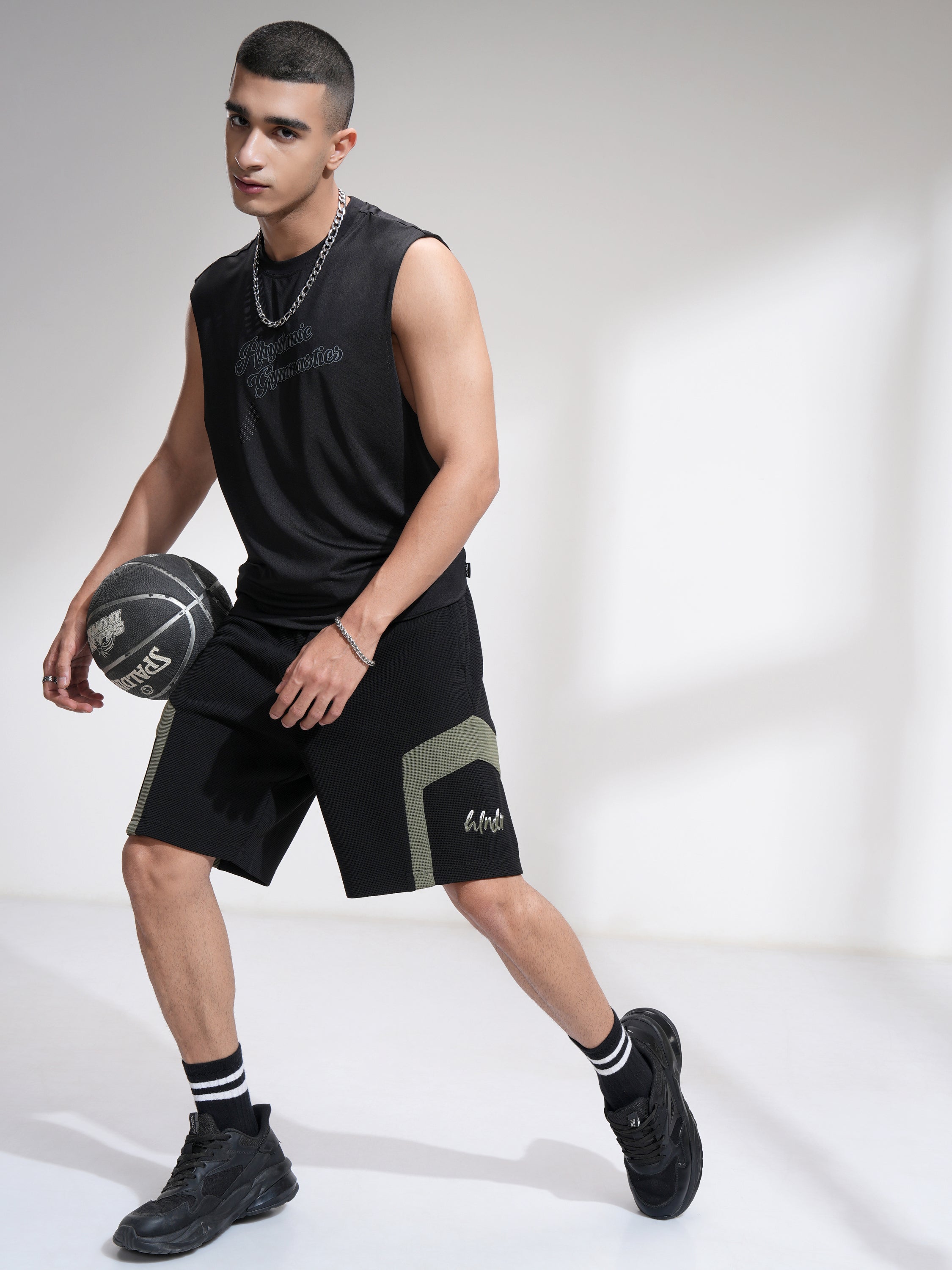 Highlander Men Black Regular Shorts - Black - Image 2
