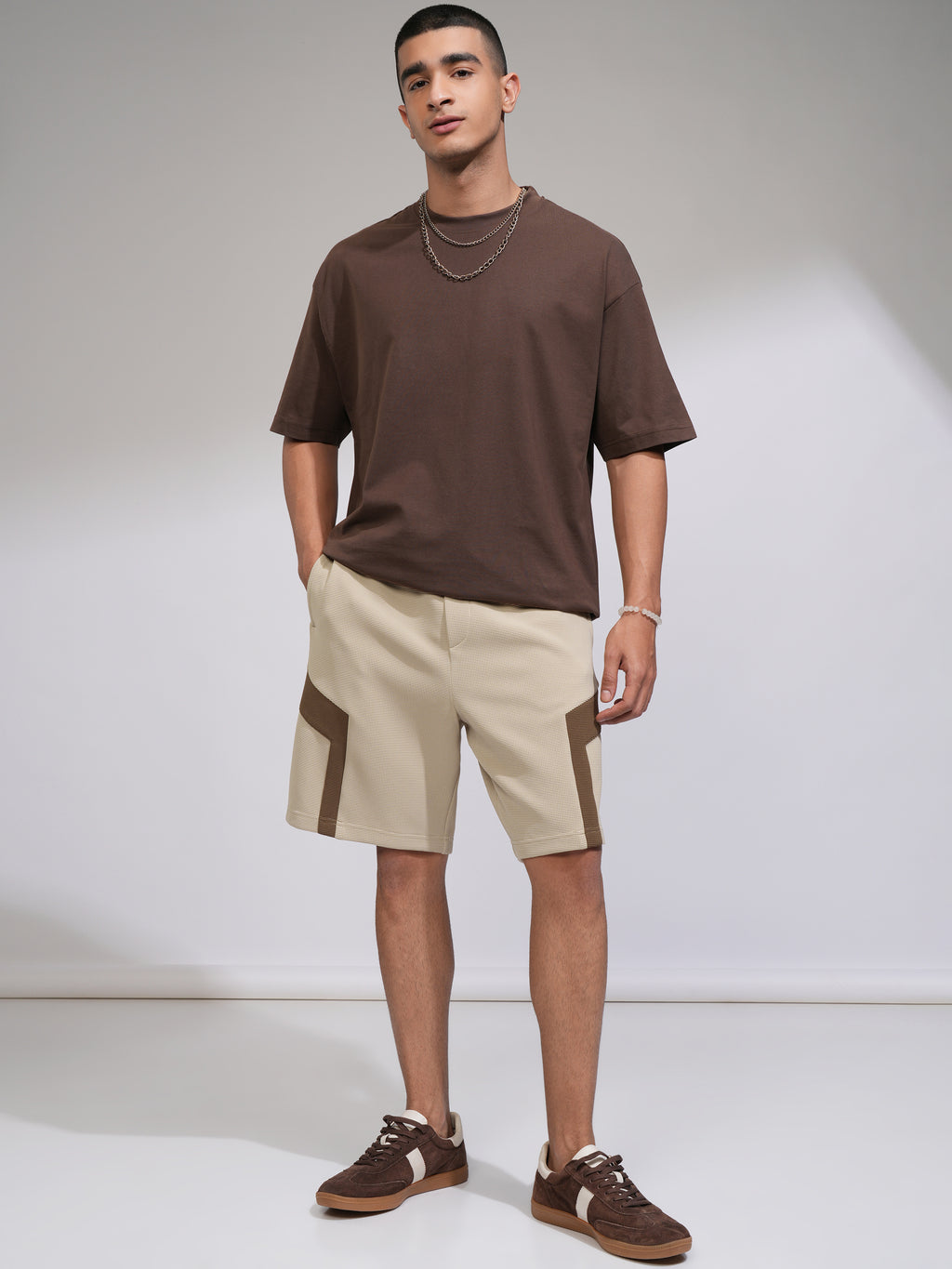 Highlander Men Beige Loose Fit Shorts - Beige - Image 2