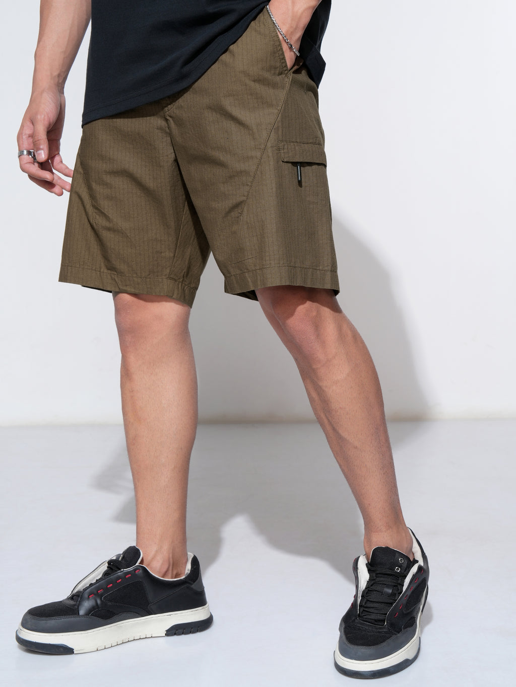 Highlander Men Brown Regular Fit Shorts - Brown - Image 4
