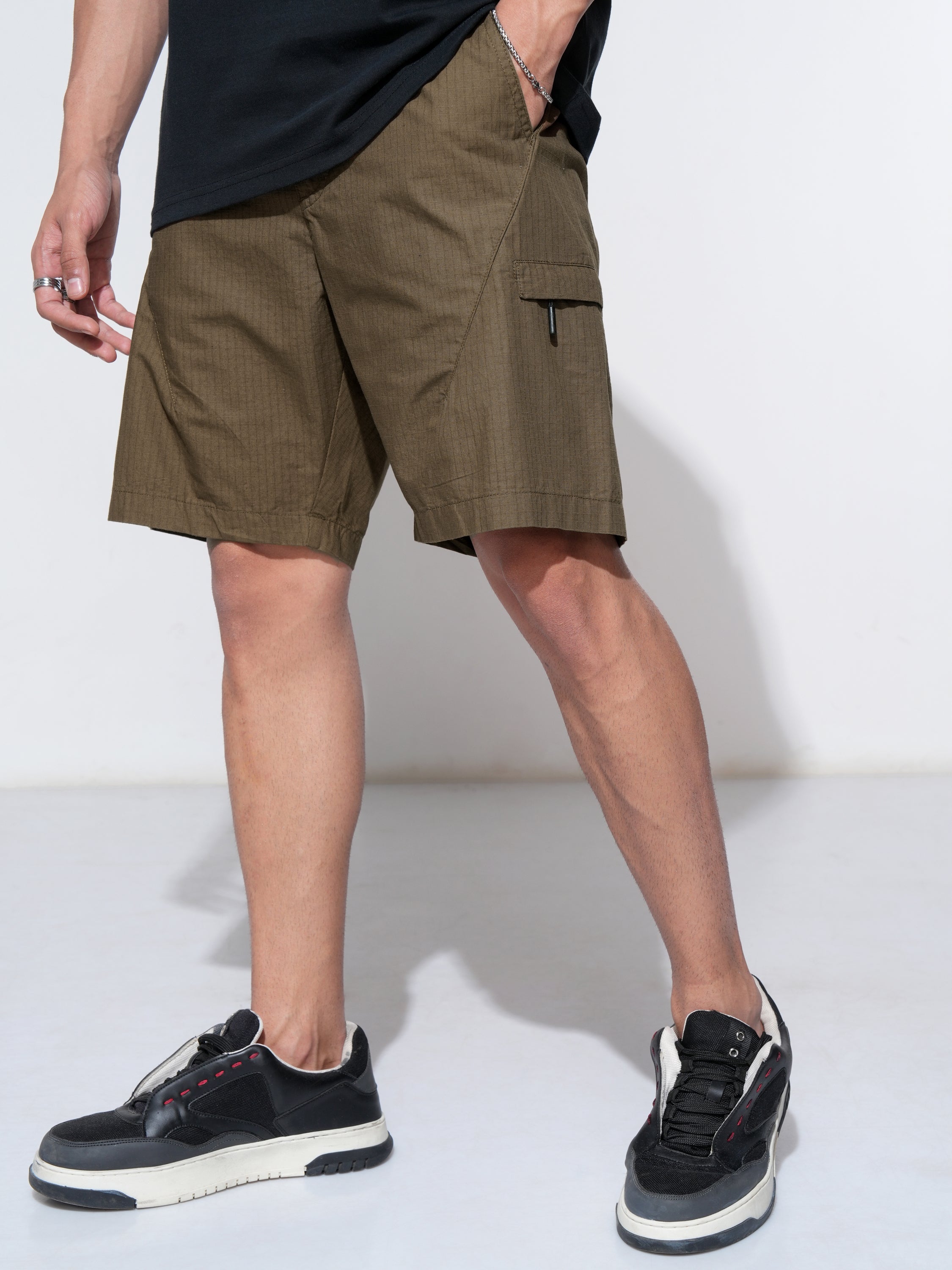 Highlander Men Brown Regular Fit Shorts - Brown - Image 4