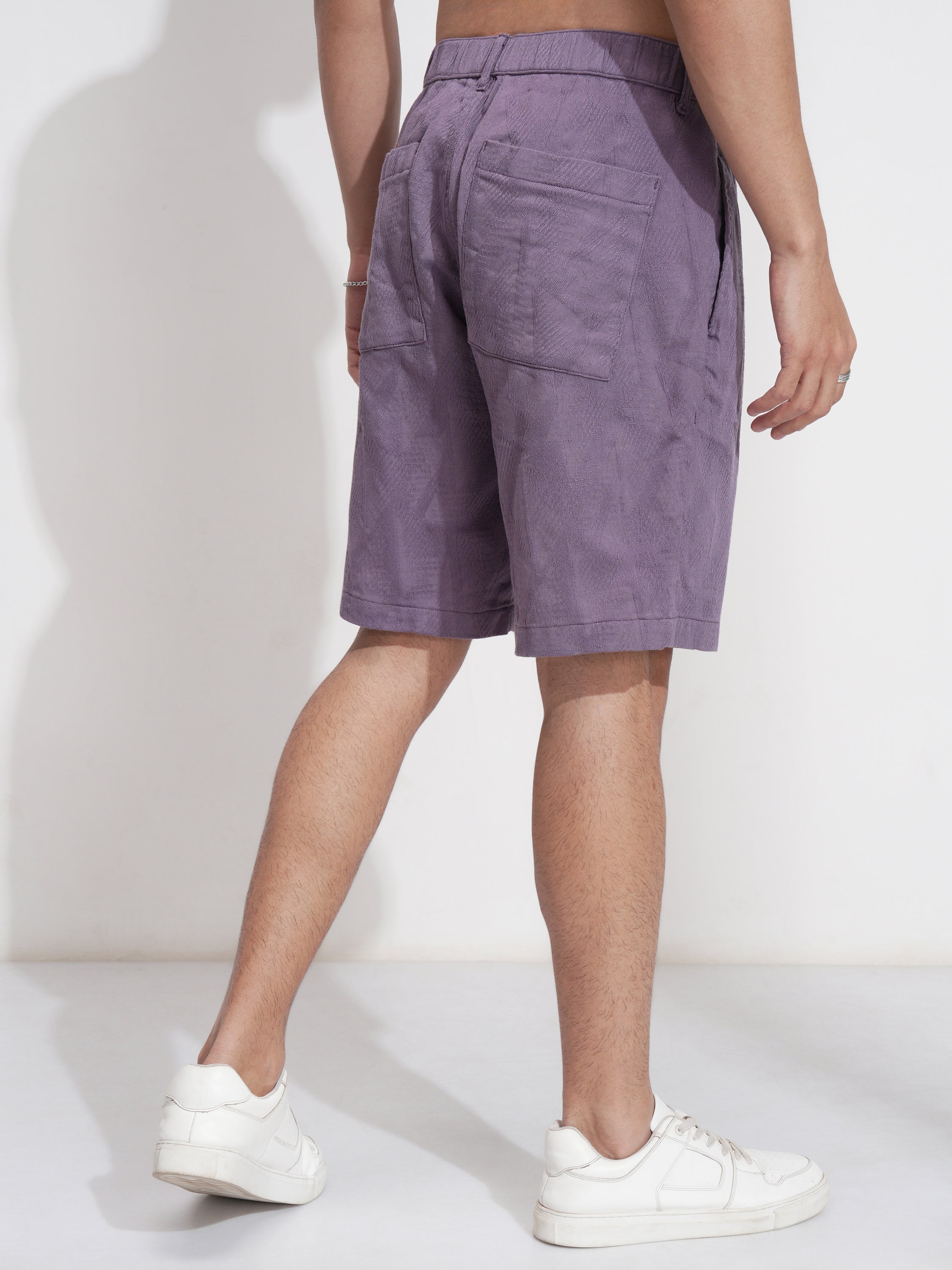 Highlander Men Purple Cotton Shorts - Purple - Image 3