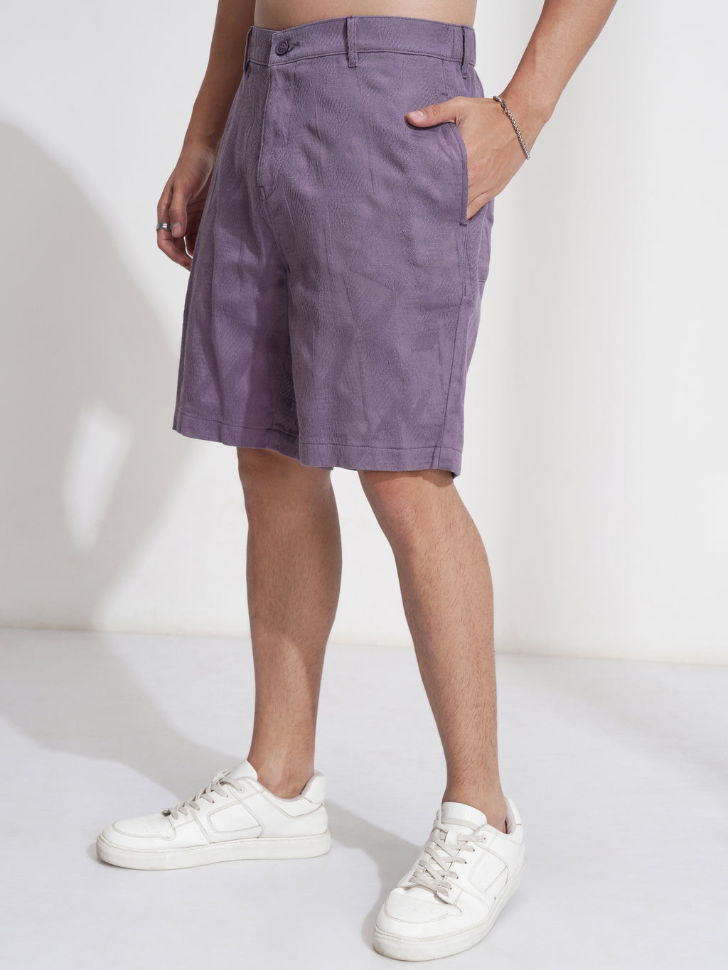 Highlander Men Purple Cotton Shorts - Purple - Image 4