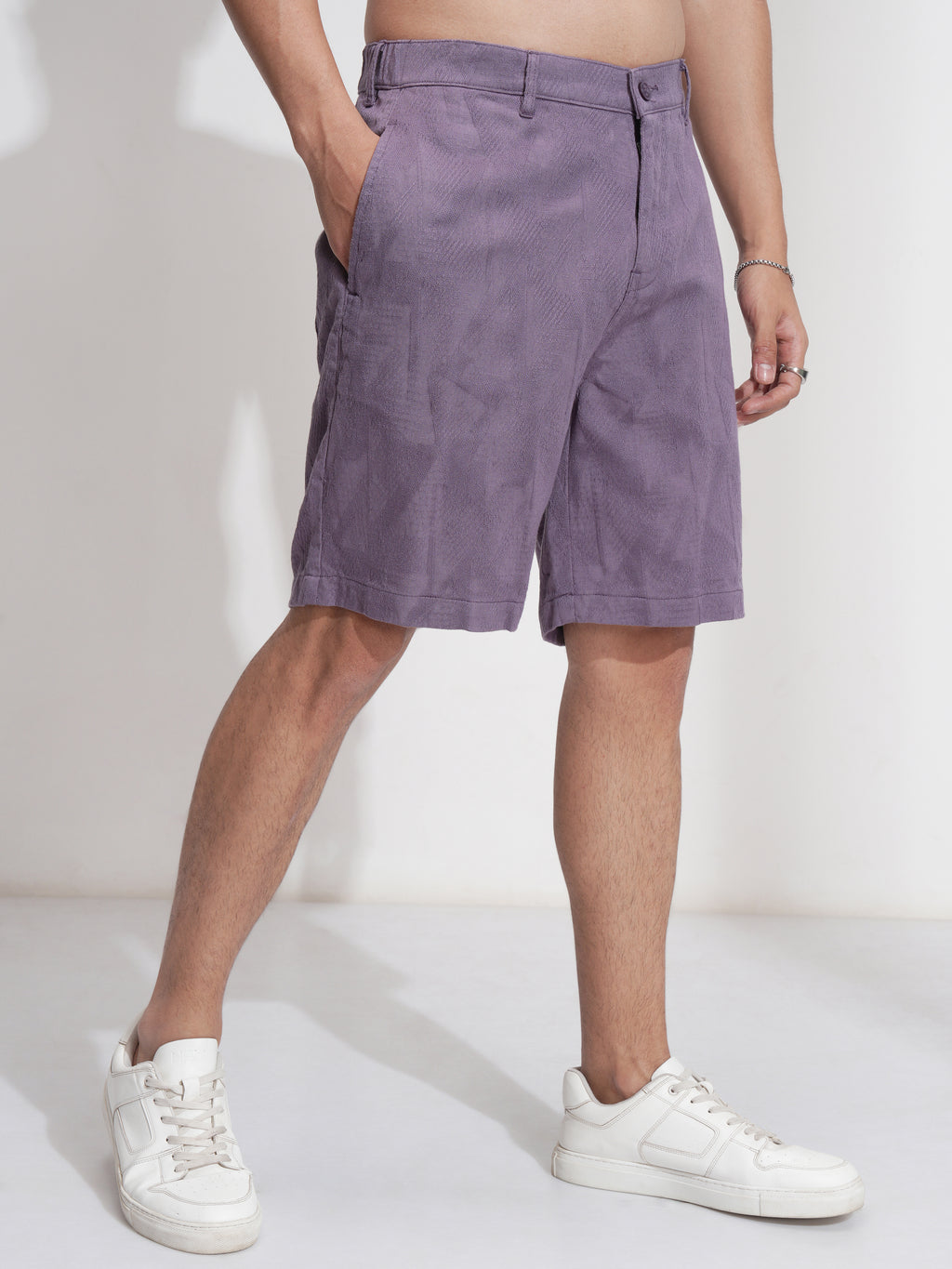 Highlander Men Purple Cotton Shorts - Purple - Image 6