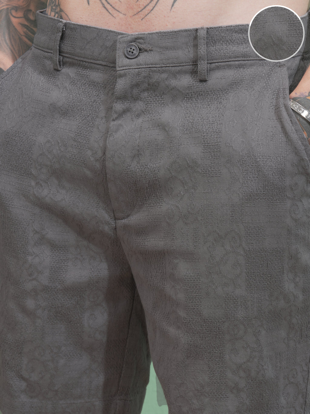 Highlander Men Grey Regular Fit Shorts - Grey - Image 5