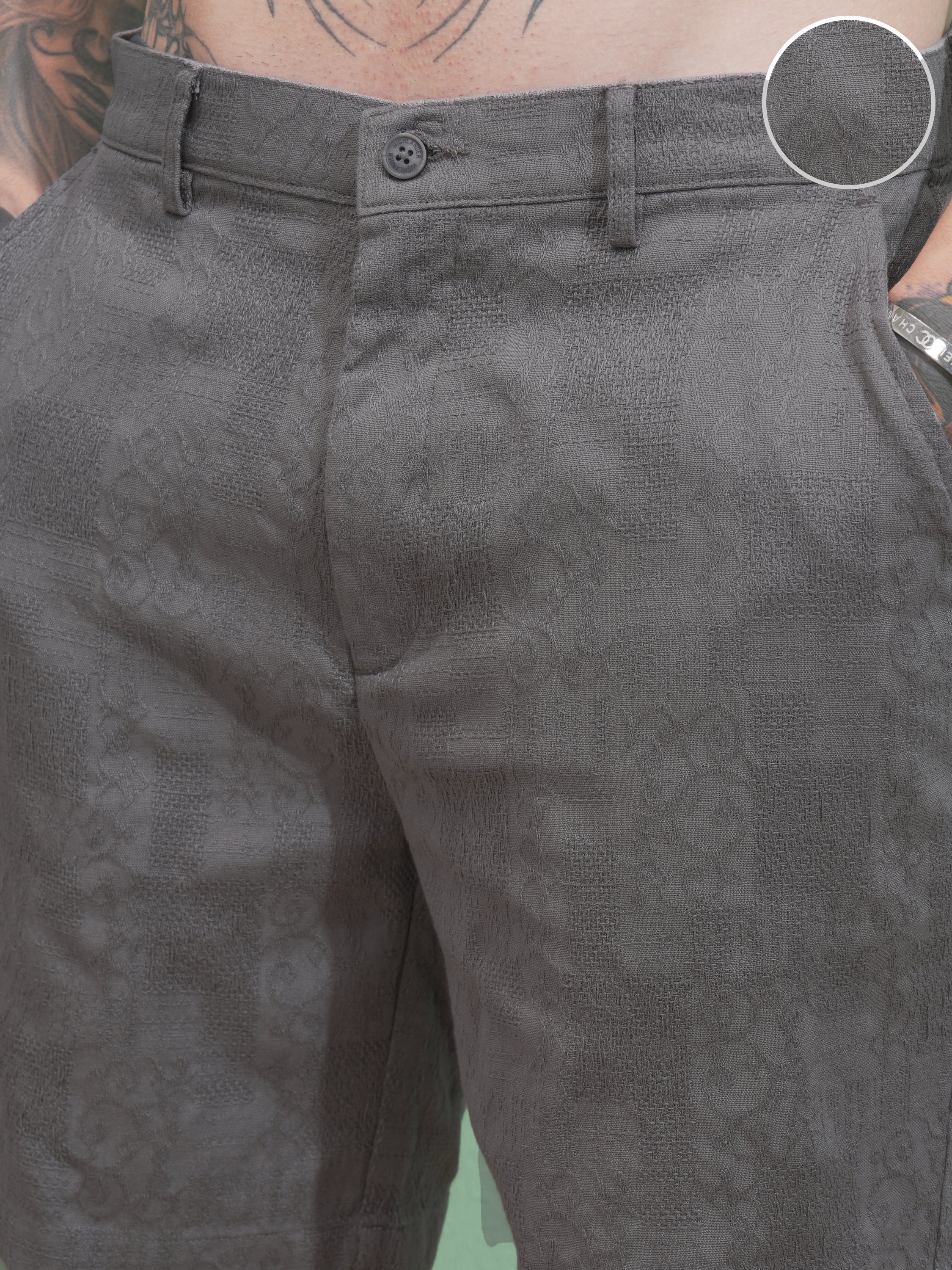 Highlander Men Grey Regular Fit Shorts - Grey - Image 5