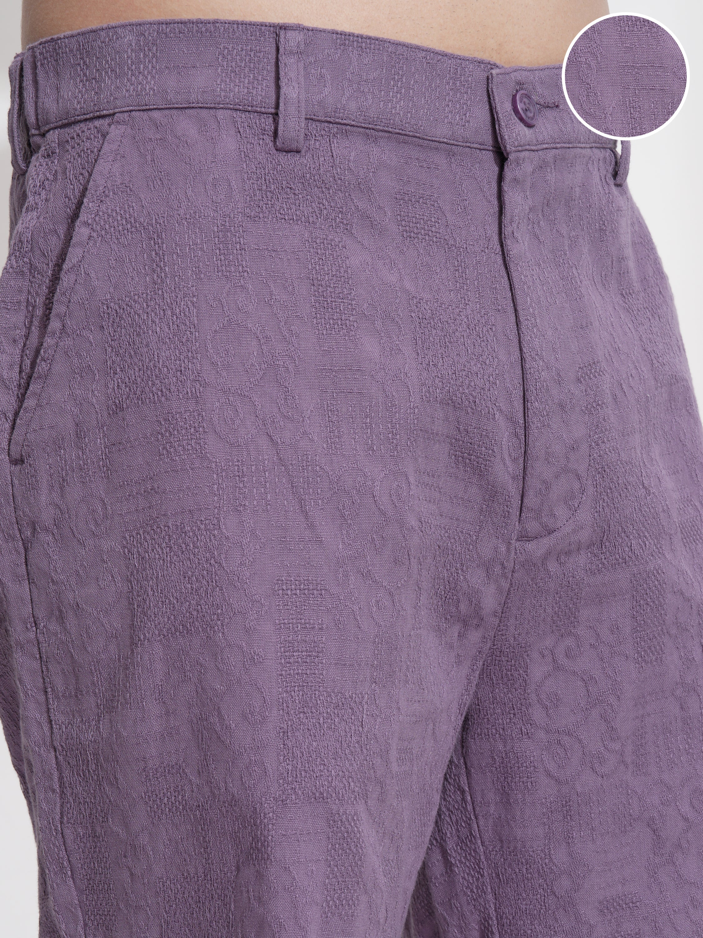 Highlander Men Purple Cotton Shorts - Purple - Image 5
