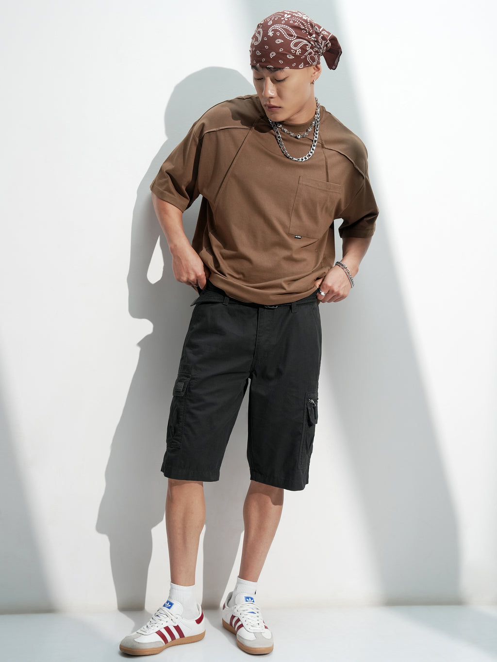 Highlander Men Black Regular Fit Cargo Shorts - Black - Image 2