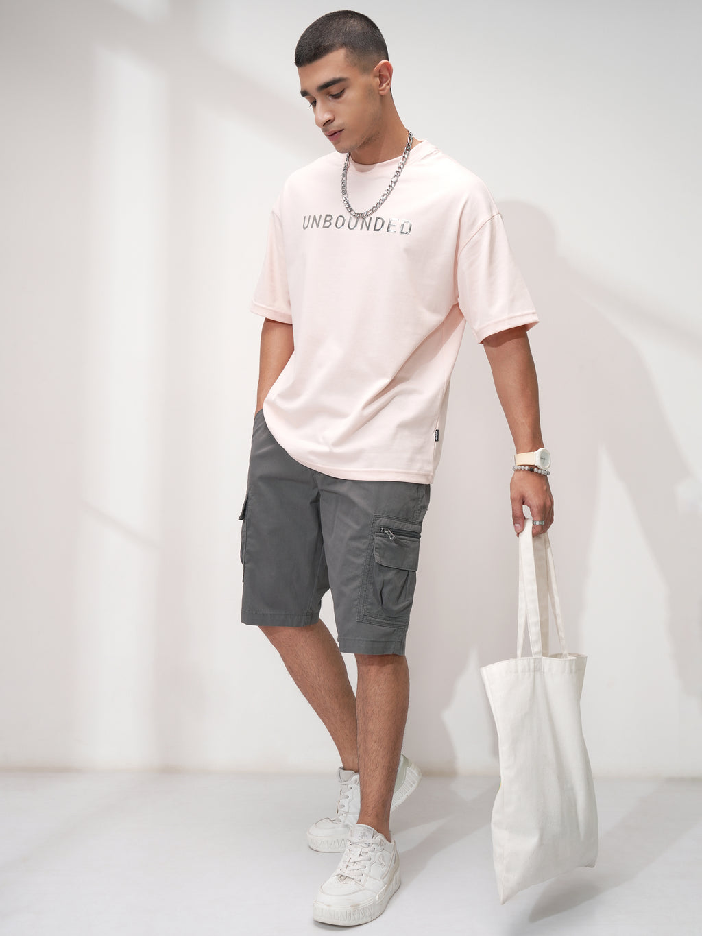 Highlander Men Grey Regular Fit Cargo Shorts - Grey - Image 2
