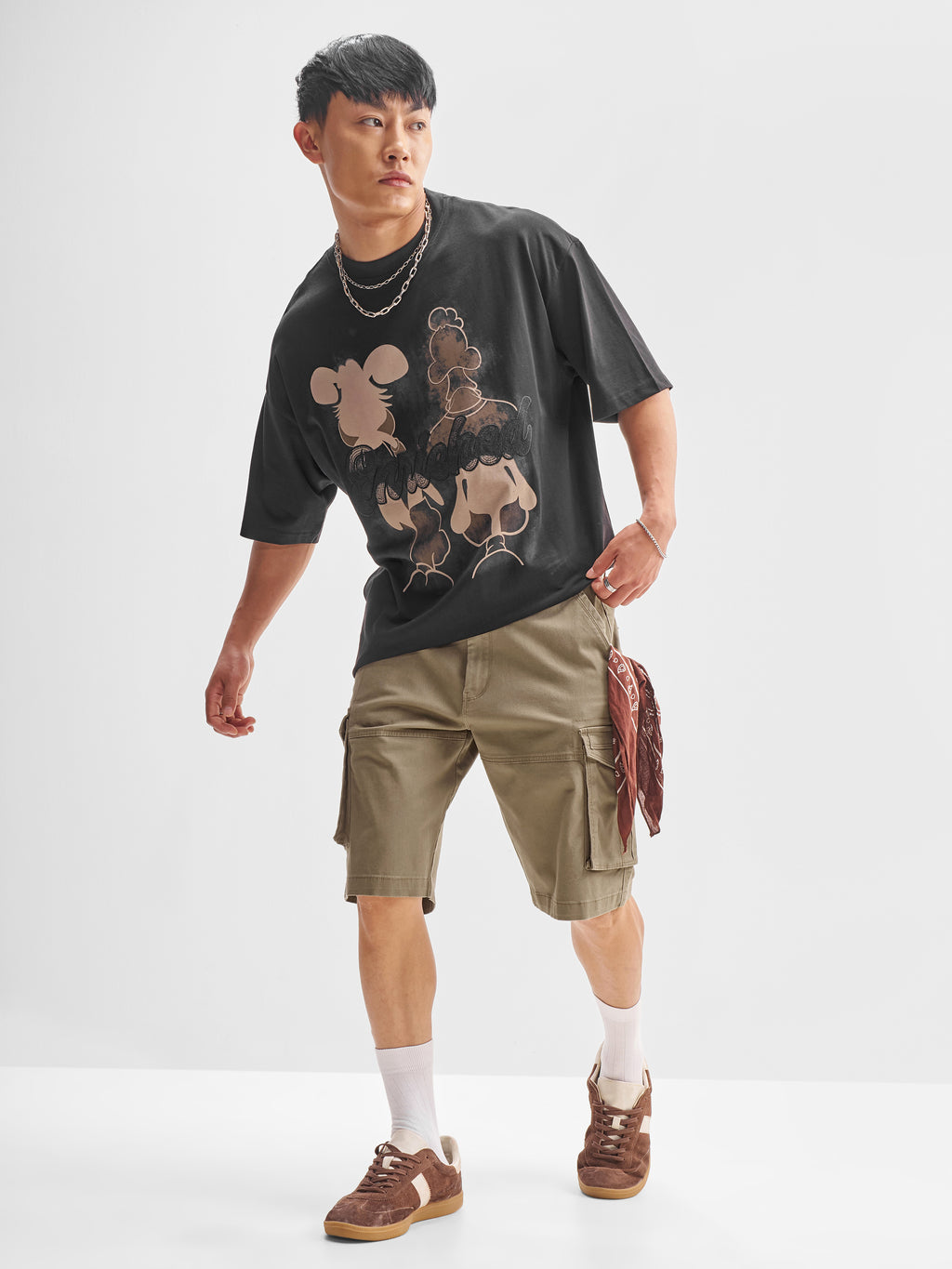 Highlander Men Brown Regular Fit Cargo Shorts - Brown - Image 2
