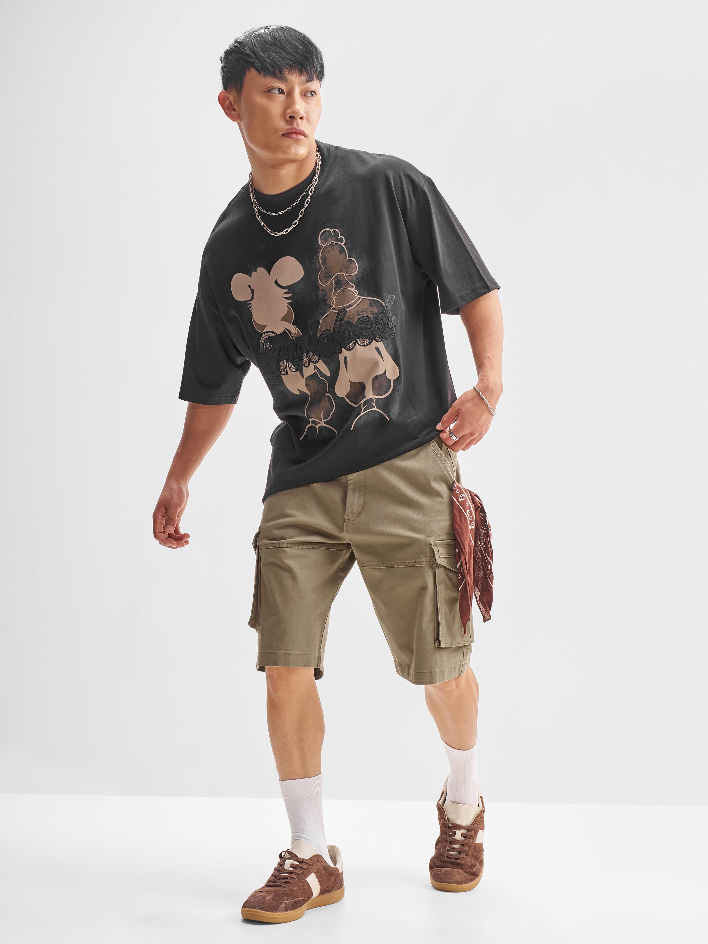 Highlander Men Brown Regular Fit Cargo Shorts - Brown - Image 2