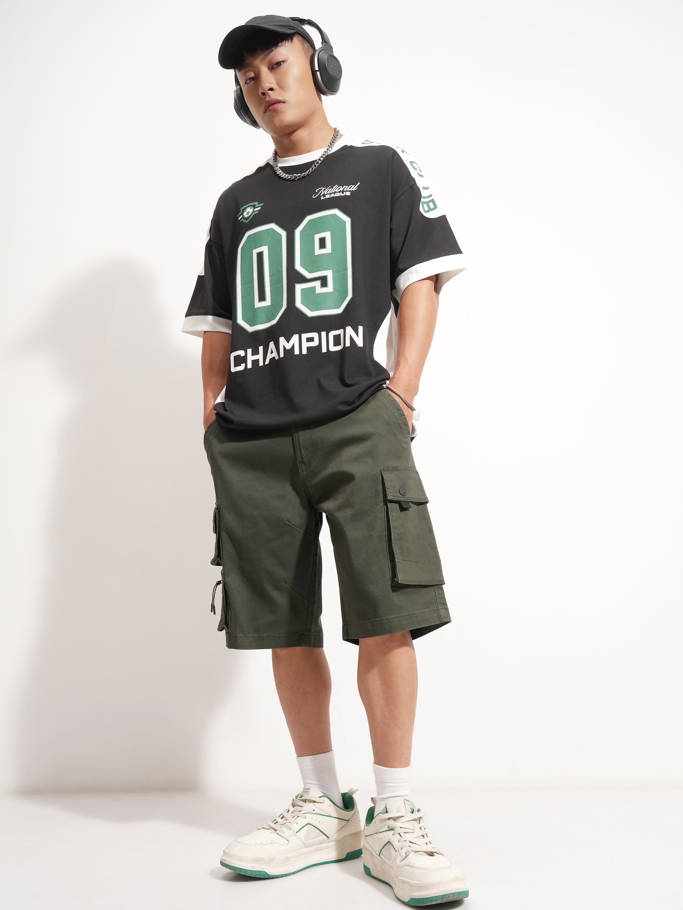 Highlander Men Green Regular Fit Cargo Shorts - Green - Image 2