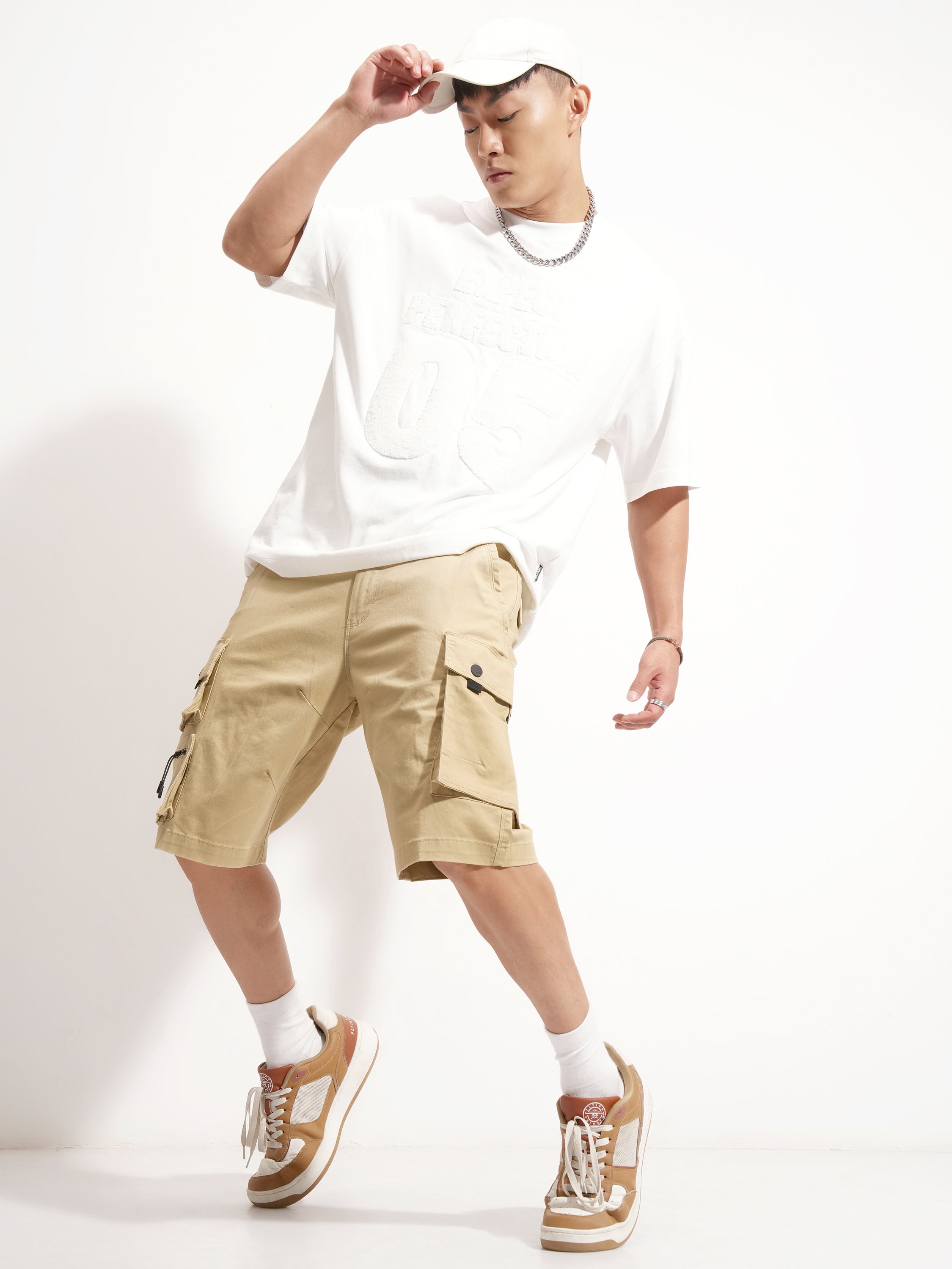 Highlander Men Brown Regular Fit Cargo Shorts - Brown - Image 2