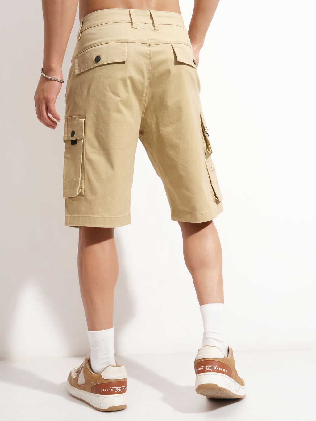 Highlander Men Brown Regular Fit Cargo Shorts - Brown - Image 3