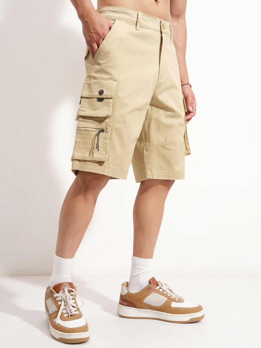Highlander Men Brown Regular Fit Cargo Shorts - Brown - Image 6