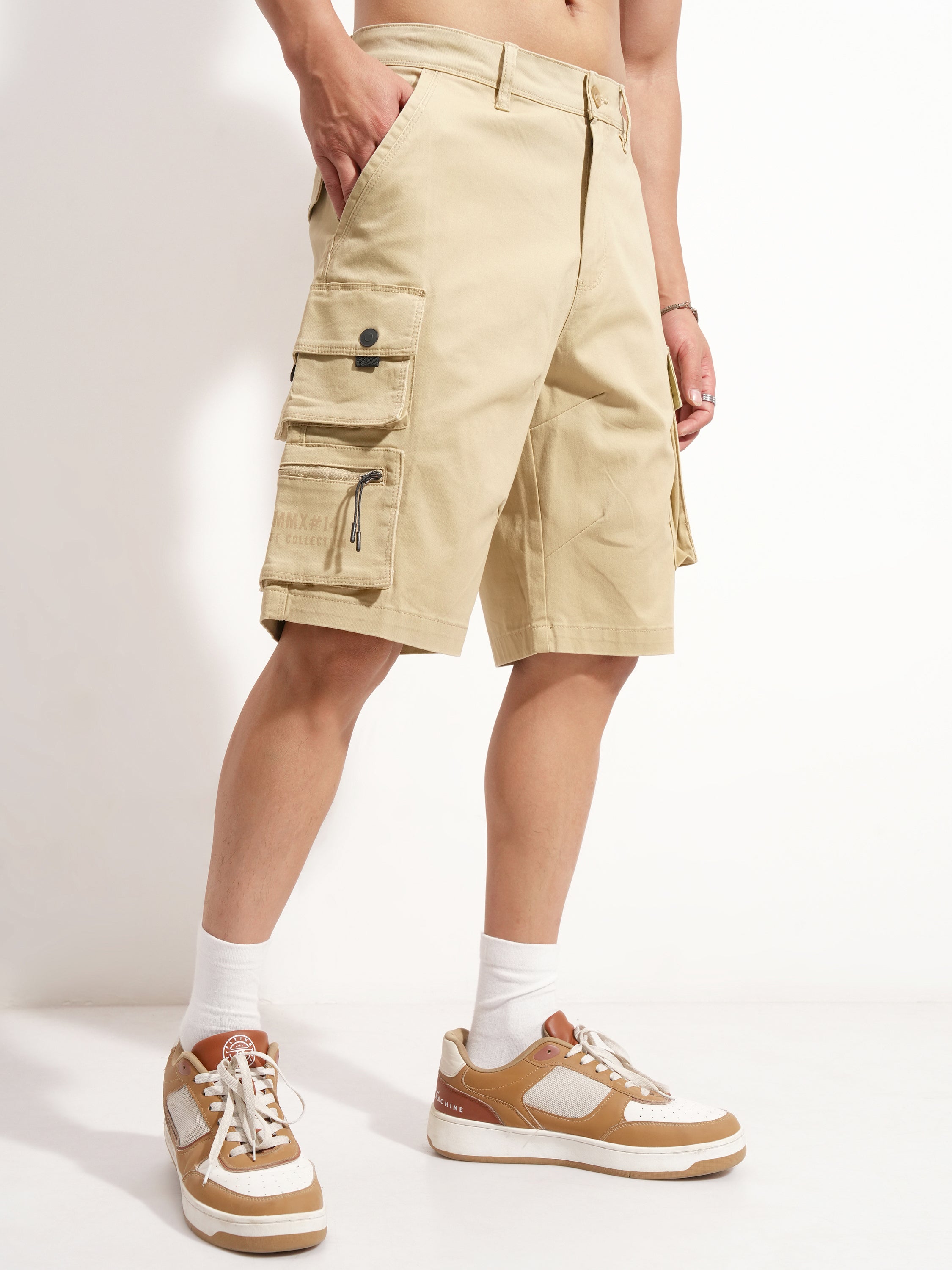 Highlander Men Brown Regular Fit Cargo Shorts - Brown - Image 6