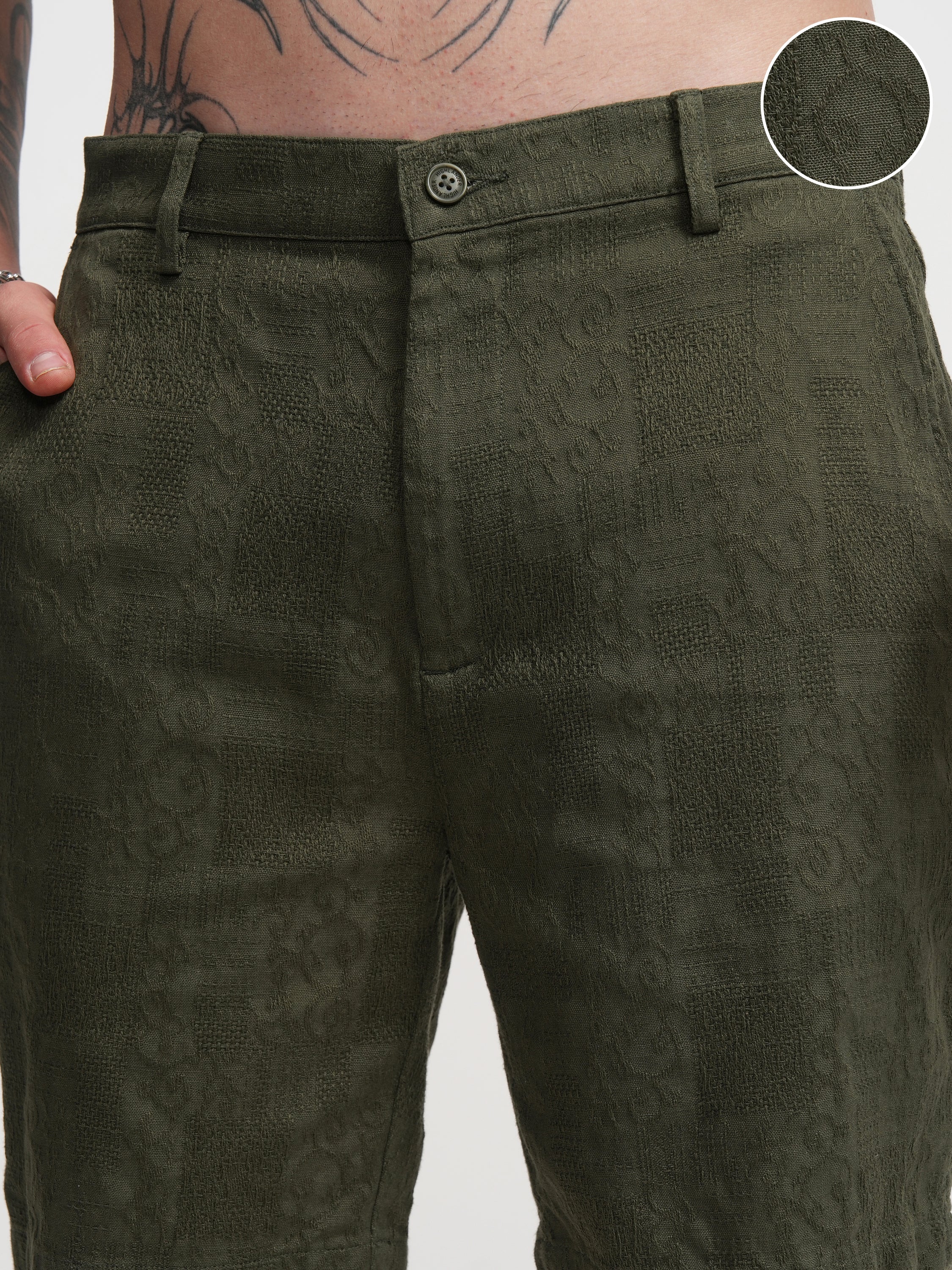 Highlander Men Olive Relaxed Fit Shorts - Olive - Image 5