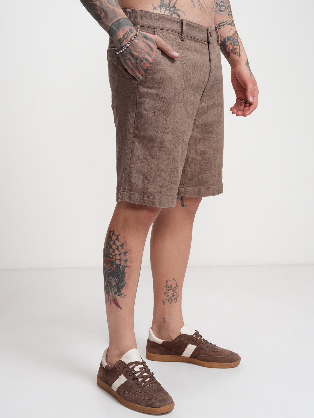 Highlander Men Brown Relaxed Fit Shorts - Brown - Image 6