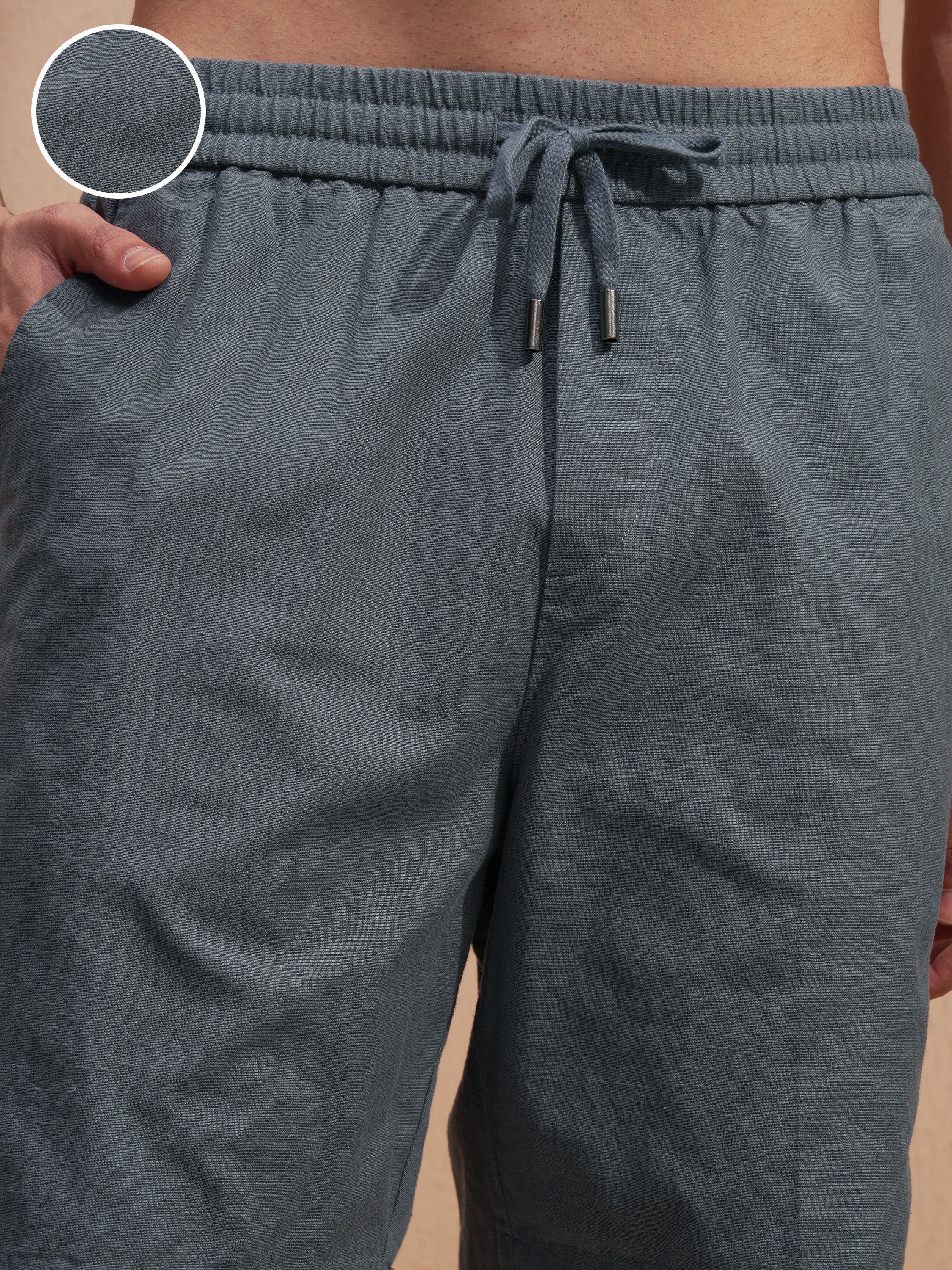 Highlander Men Grey Loose Fit Cargo Shorts - Grey - Image 5