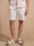 Highlander Men Off White Loose Fit Cargo Shorts - Off White - Image 1