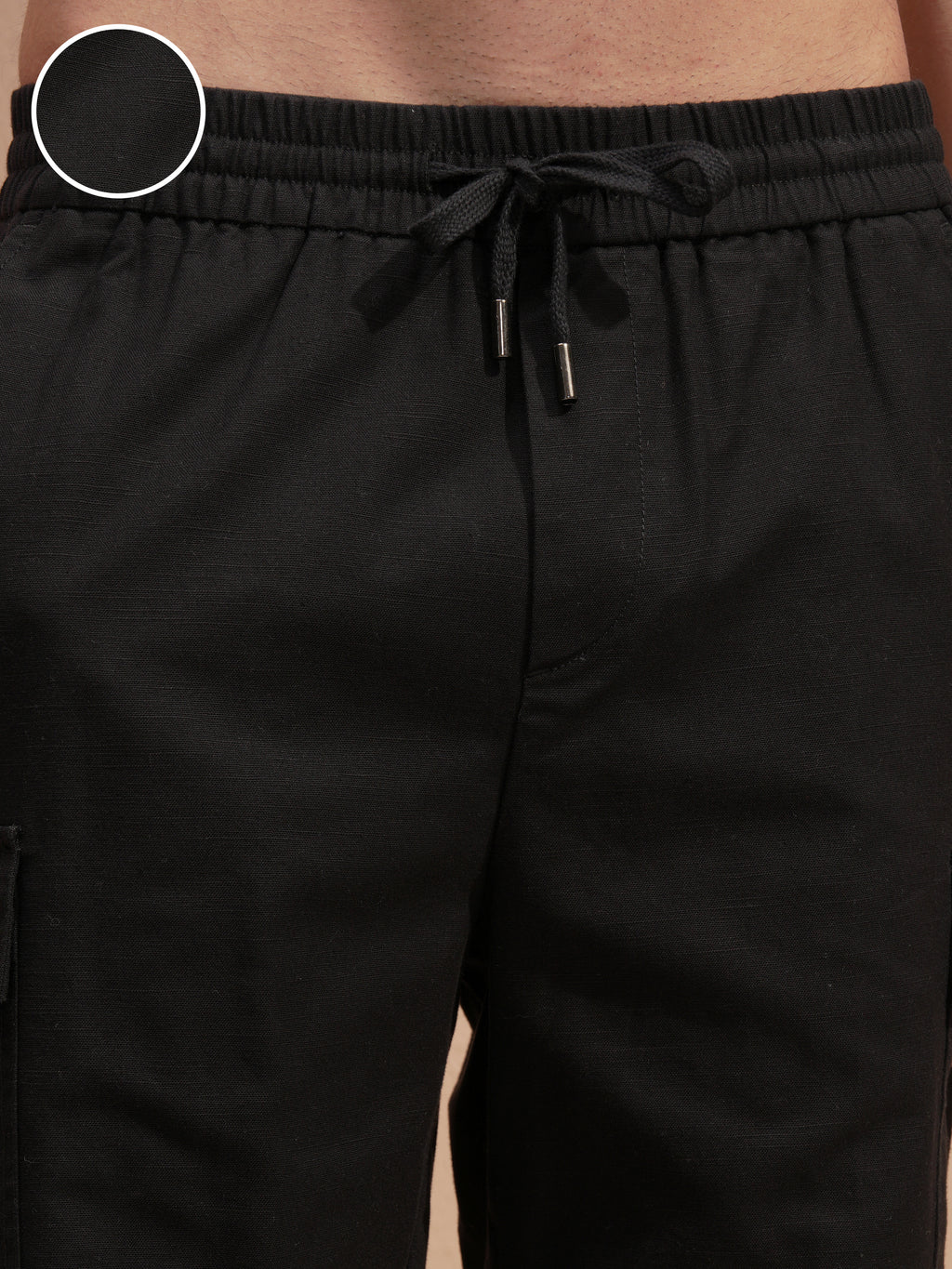 Highlander Men Black Loose Fit Cargo Shorts - Black - Image 5