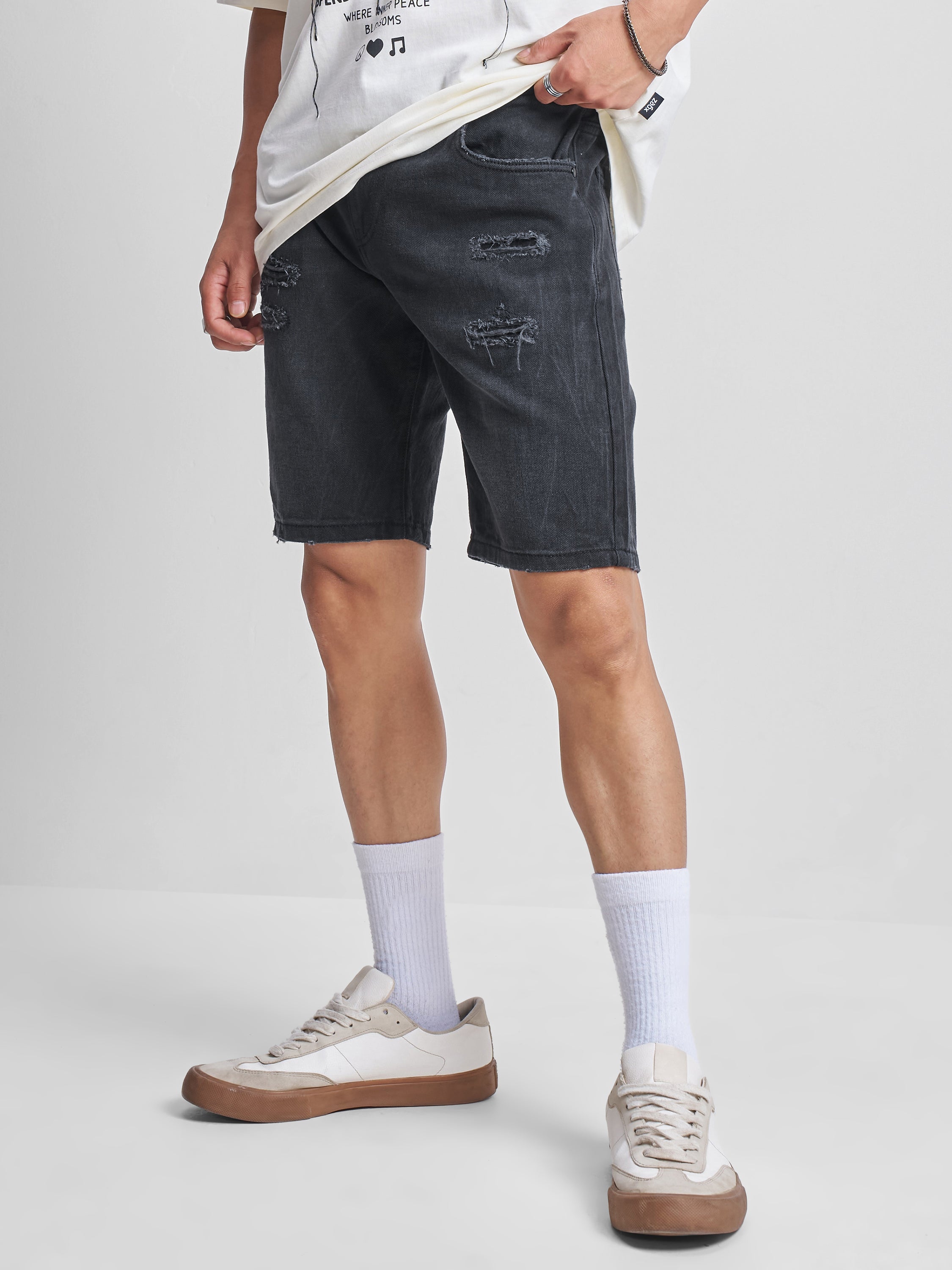Highlander Men Black Regular Fit Shorts - Black - Image 1