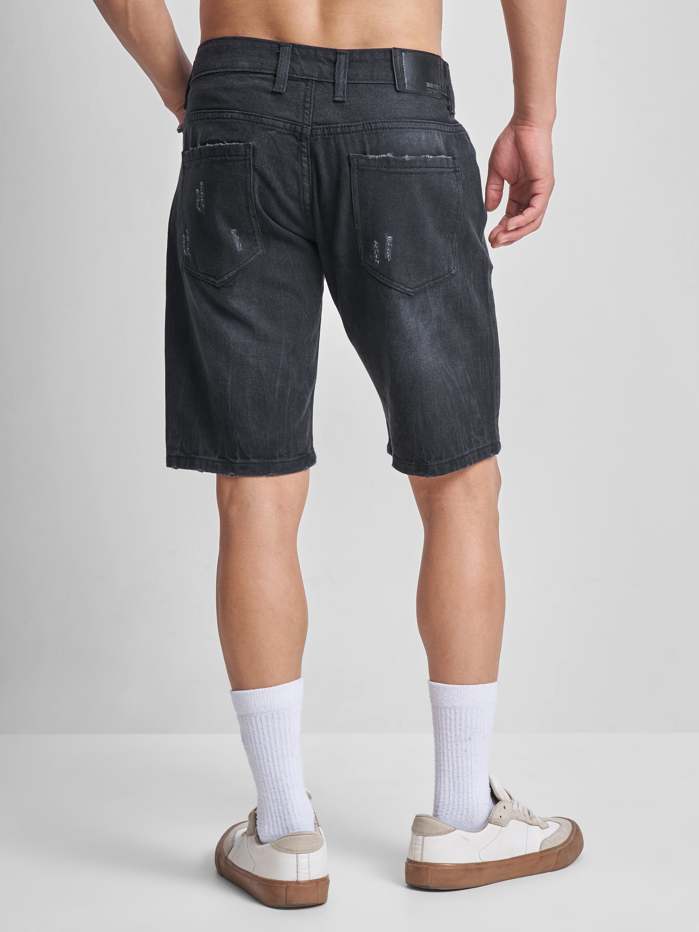 Highlander Men Black Regular Fit Shorts - Black - Image 3