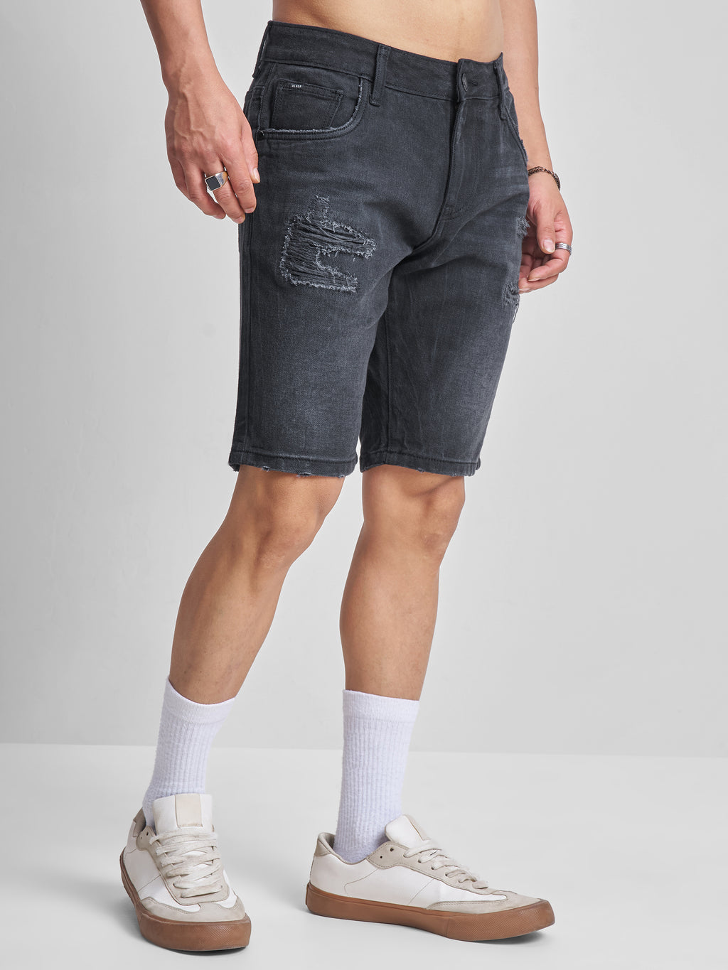 Highlander Men Black Regular Fit Shorts - Black - Image 6