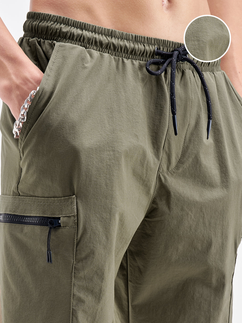 Highlander Men Olive Regular Fit Cargo Shorts - Olive - Image 5