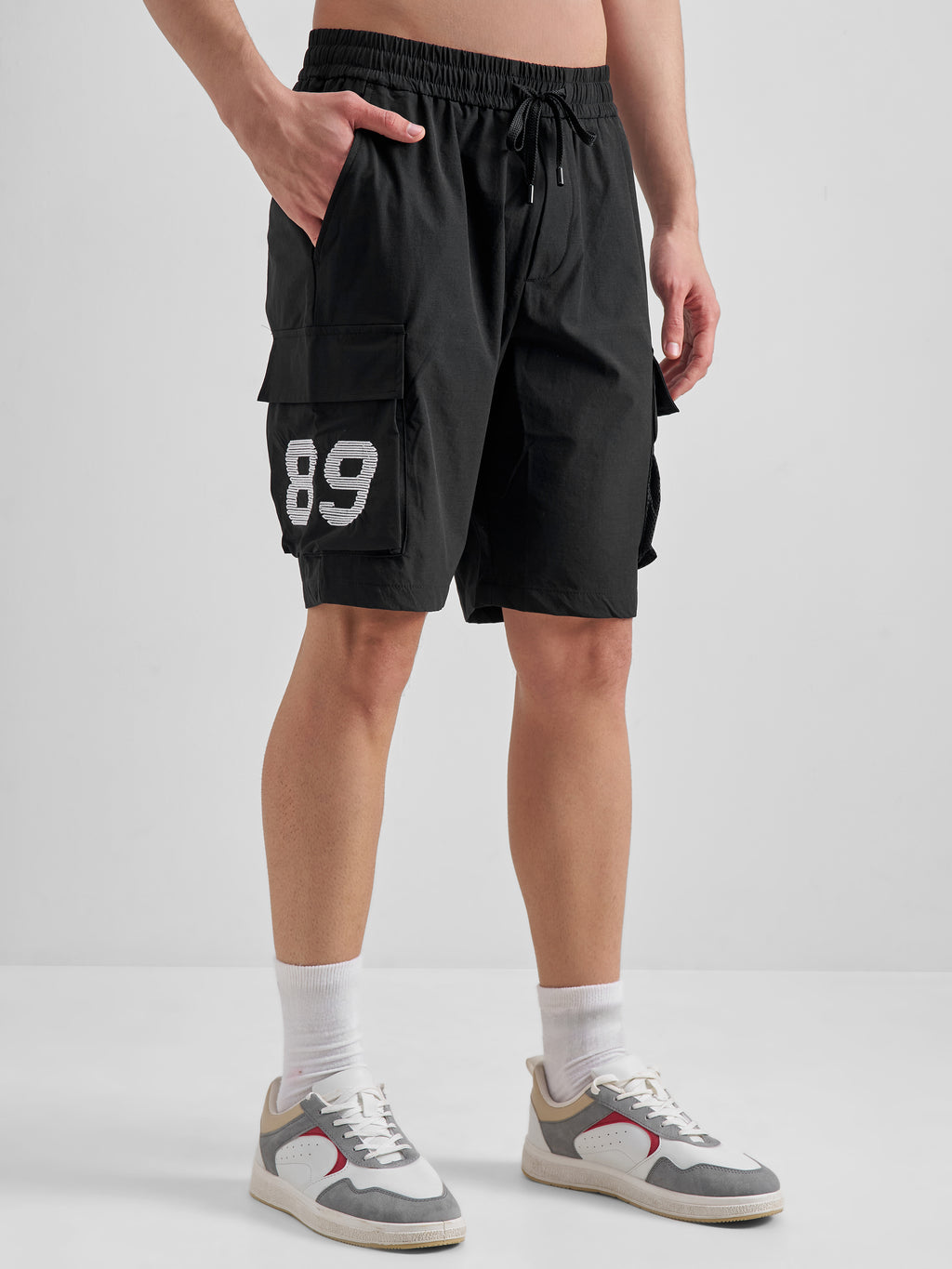 Highlander Men Black Slim Fit Cargo Shorts - Black - Image 6