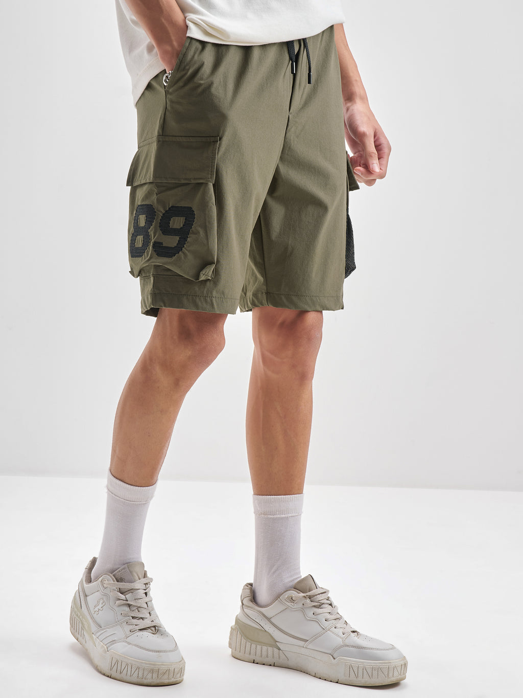 Highlander Men Olive Regular Fit Cargo Shorts - Olive - Image 6