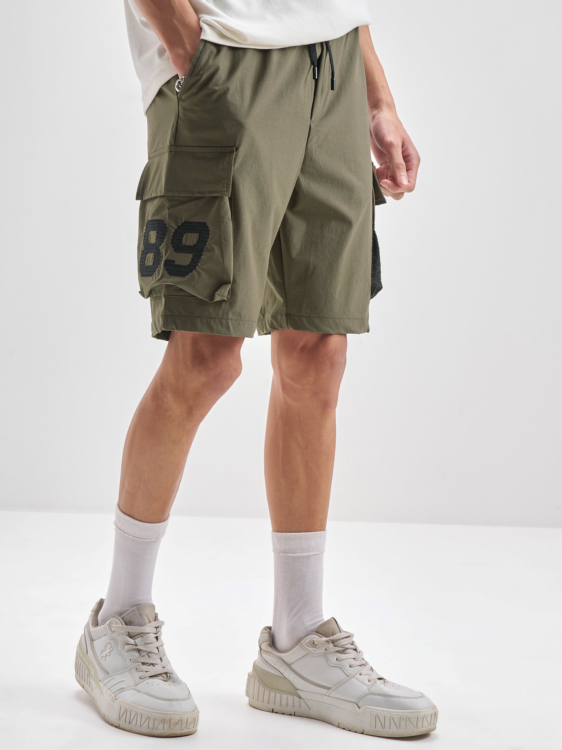 Highlander Men Olive Regular Fit Cargo Shorts - Olive - Image 6